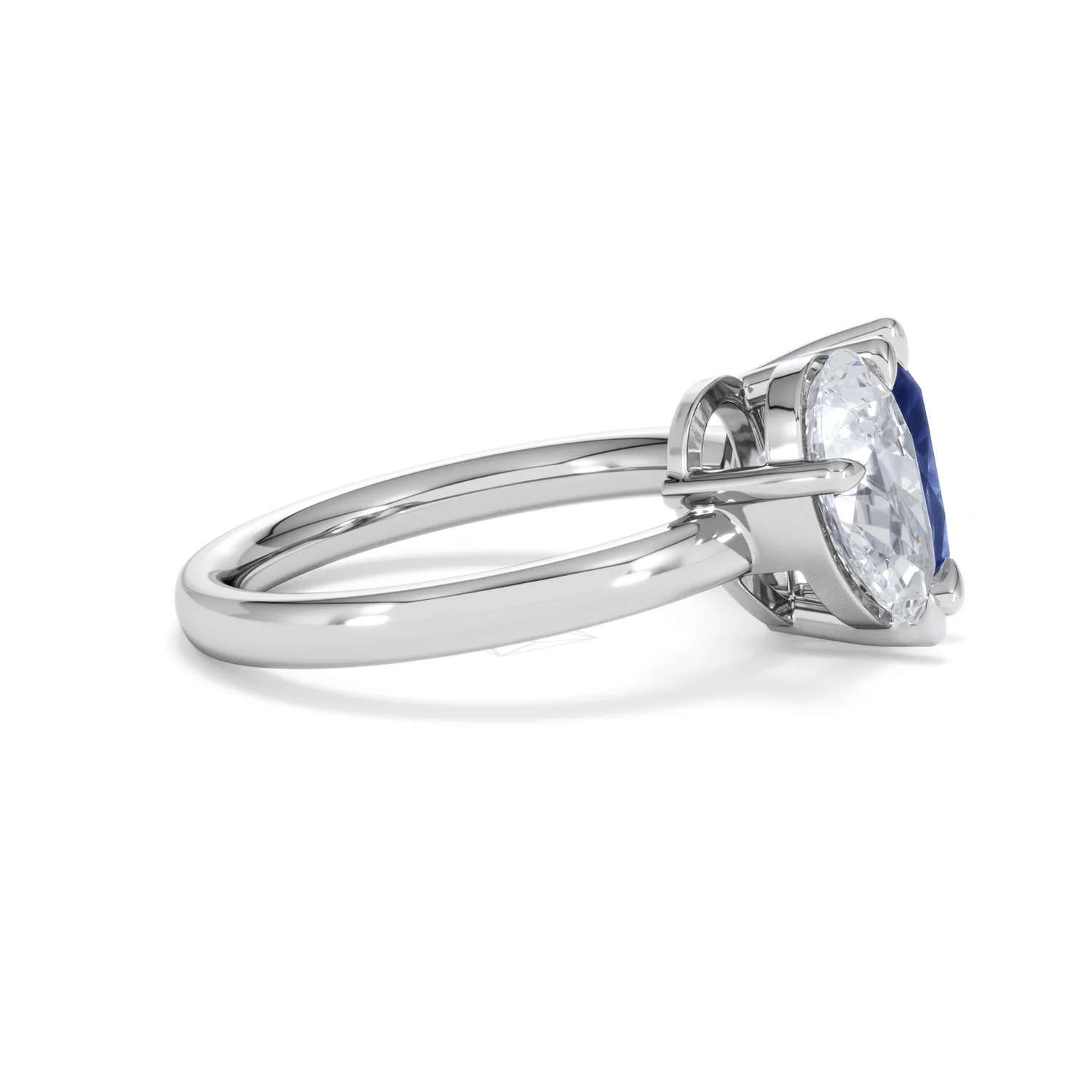 Toi Et Moi 1.50ct Pear Lab Diamond and 2.60ct Pear Lab Sapphire Engagement Ring in Platinum - Image 26