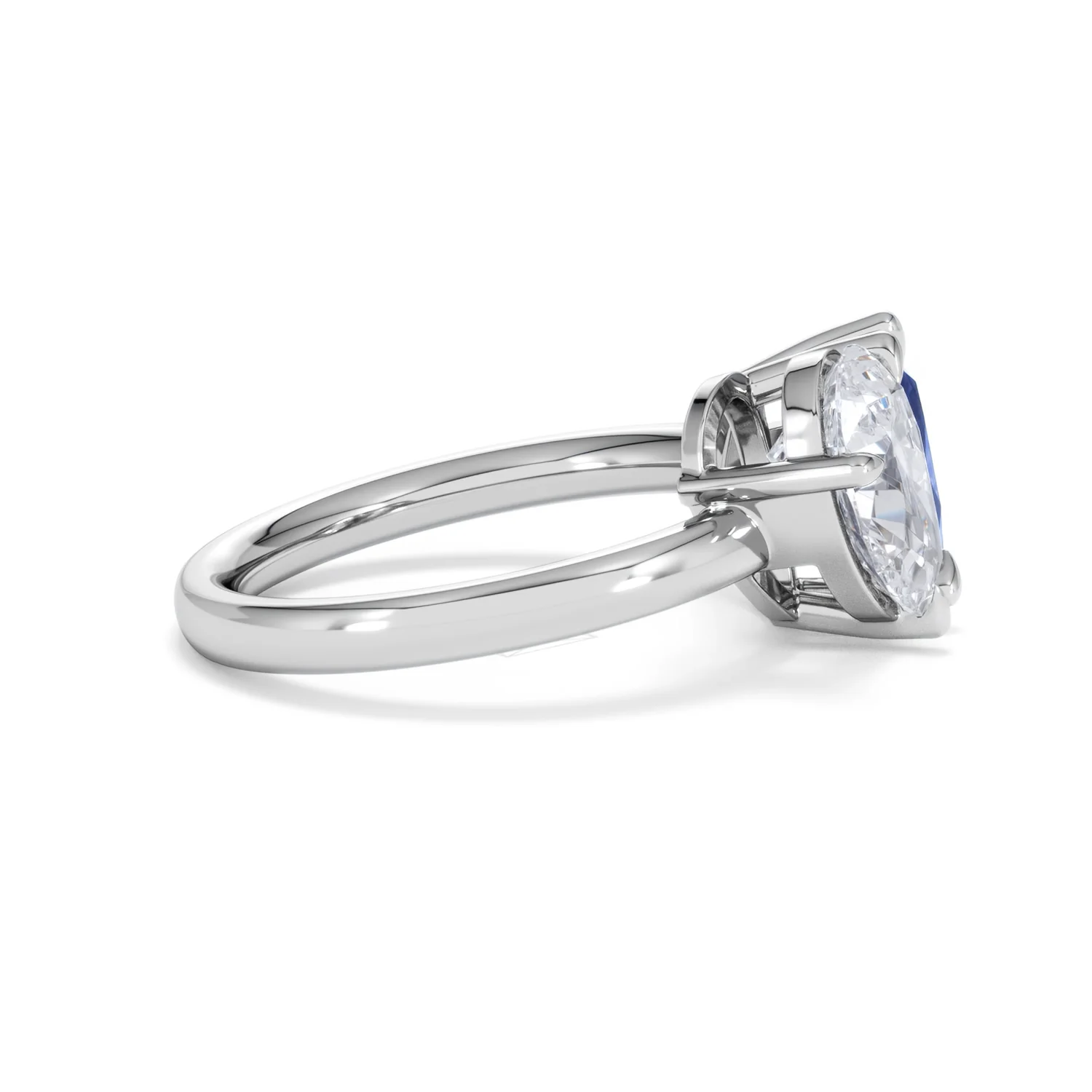 Toi Et Moi 1.50ct Pear Lab Diamond and 2.60ct Pear Lab Sapphire Engagement Ring in Platinum - Image 27