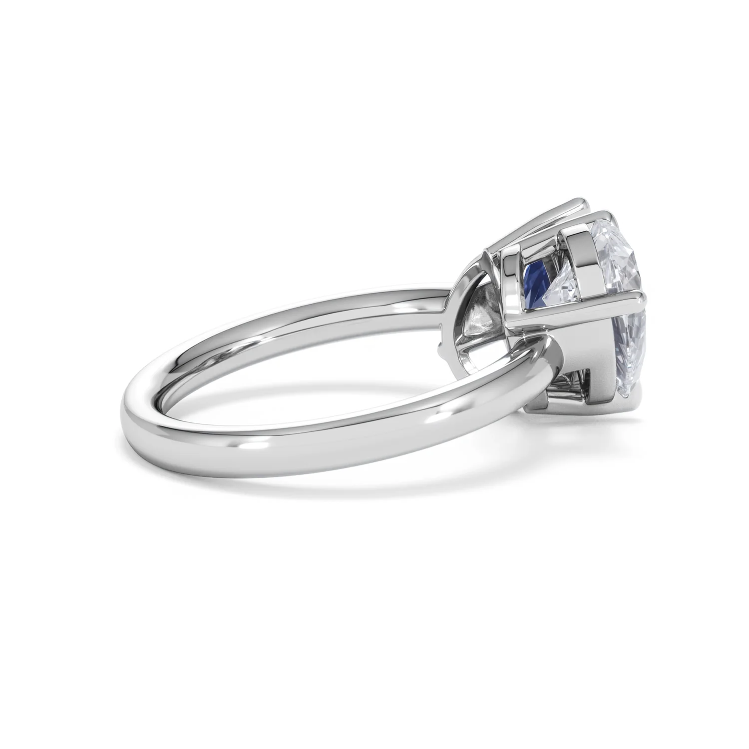 Toi Et Moi 1.50ct Pear Lab Diamond and 2.60ct Pear Lab Sapphire Engagement Ring in Platinum - Image 32