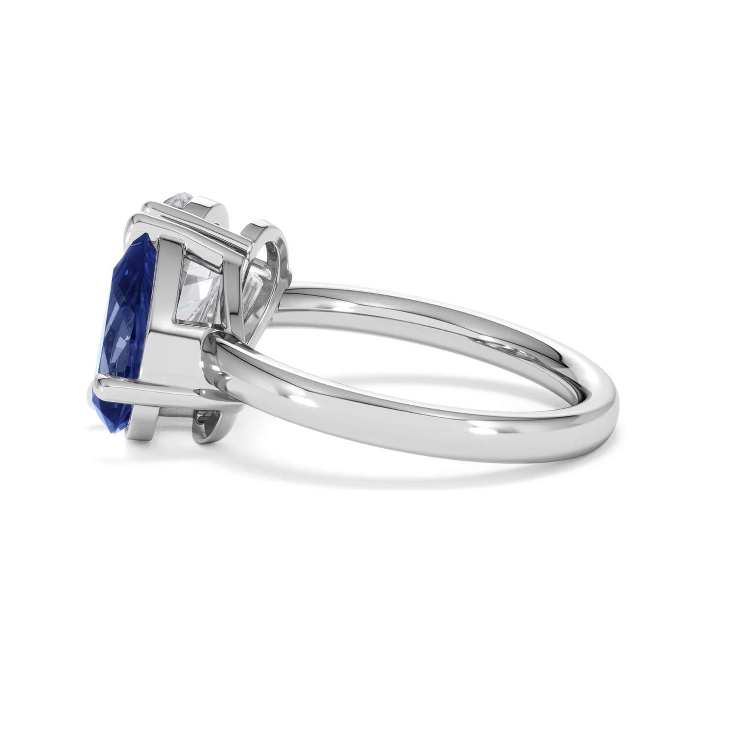 Toi Et Moi 1.50ct Pear Lab Diamond and 2.60ct Pear Lab Sapphire Engagement Ring in Platinum - Image 66
