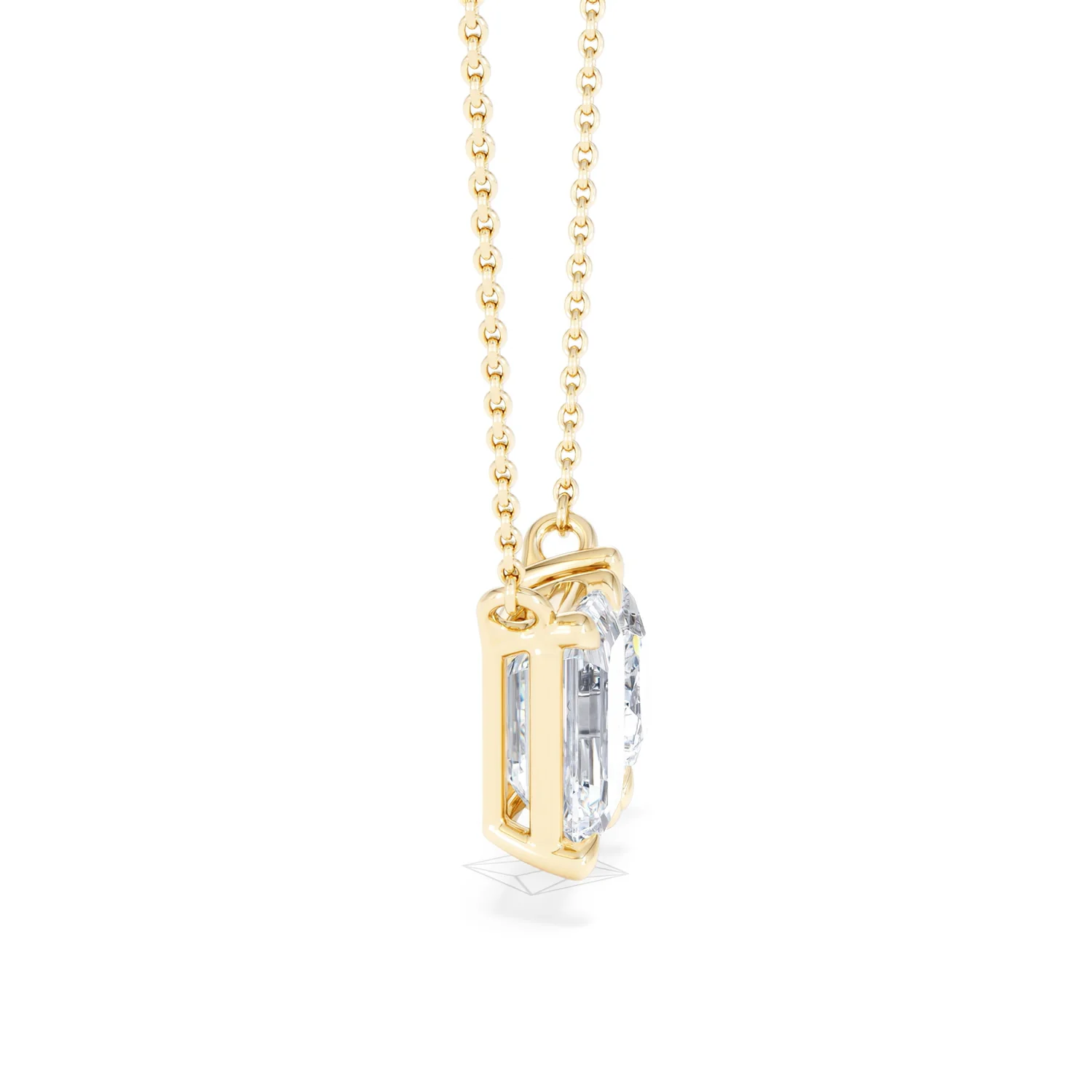 Toi Et Moi 3.00ct Emerald and Pear Cut Lab Diamond 2 Stone Necklace in 18K Yellow Gold - Image 27