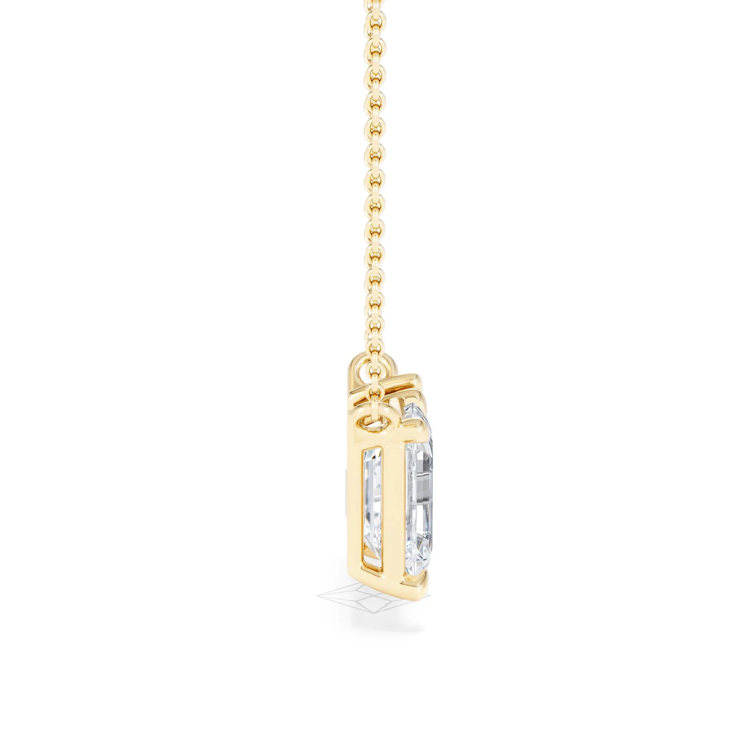 Toi Et Moi 3.00ct Emerald and Pear Cut Lab Diamond 2 Stone Necklace in 18K Yellow Gold - Image 29