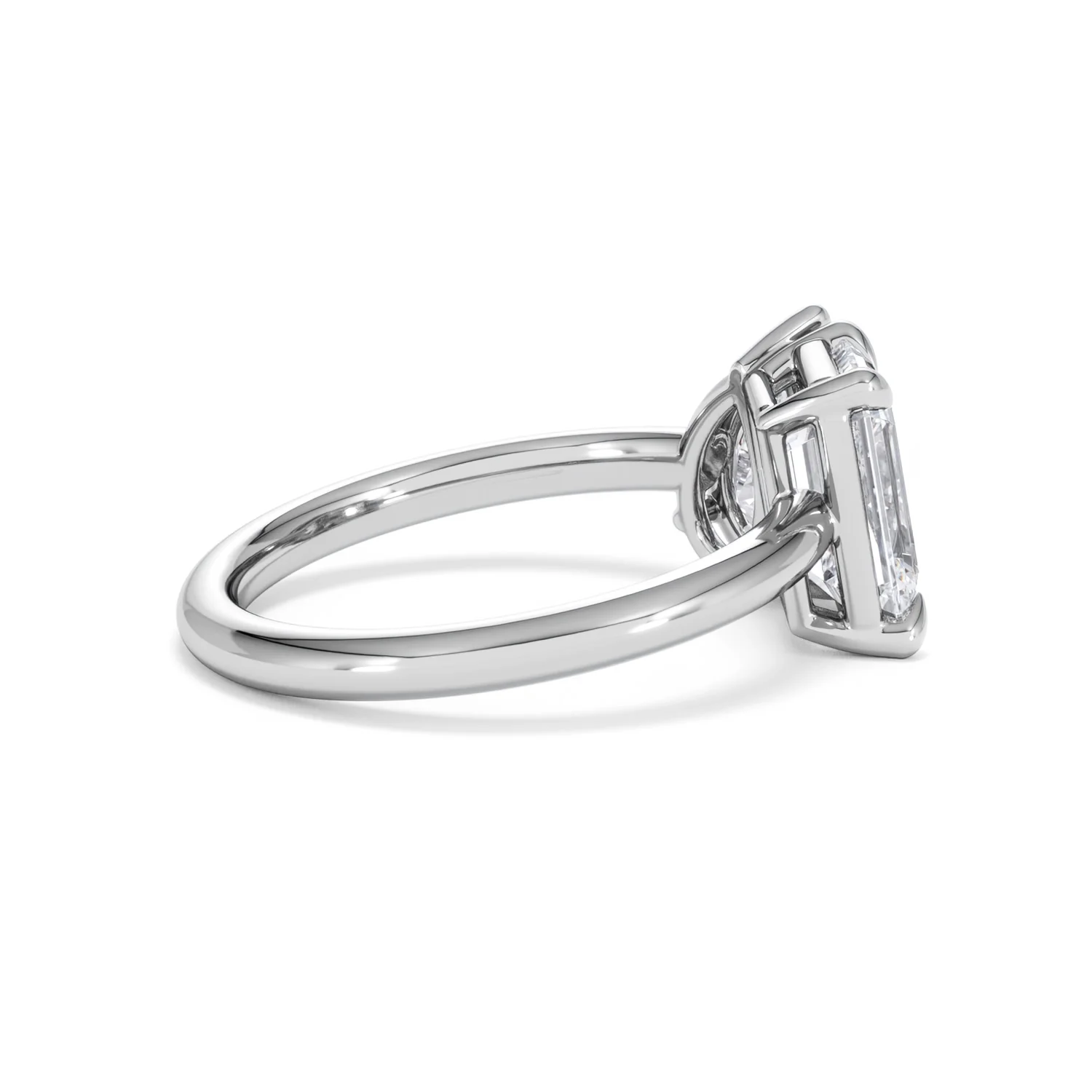 Toi Et Moi 3.00ct Emerald and Pear Cut Lab Diamond Engagement Ring in Platinum - Image 31
