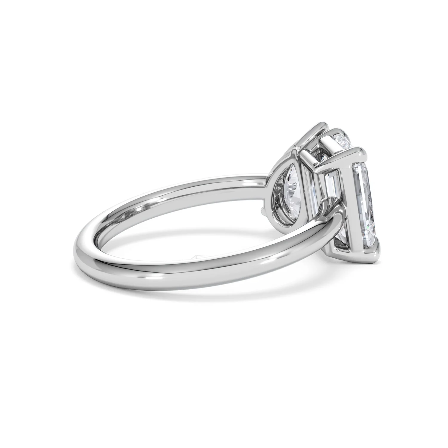 Toi Et Moi 3.00ct Emerald and Pear Cut Lab Diamond Engagement Ring in Platinum - Image 33