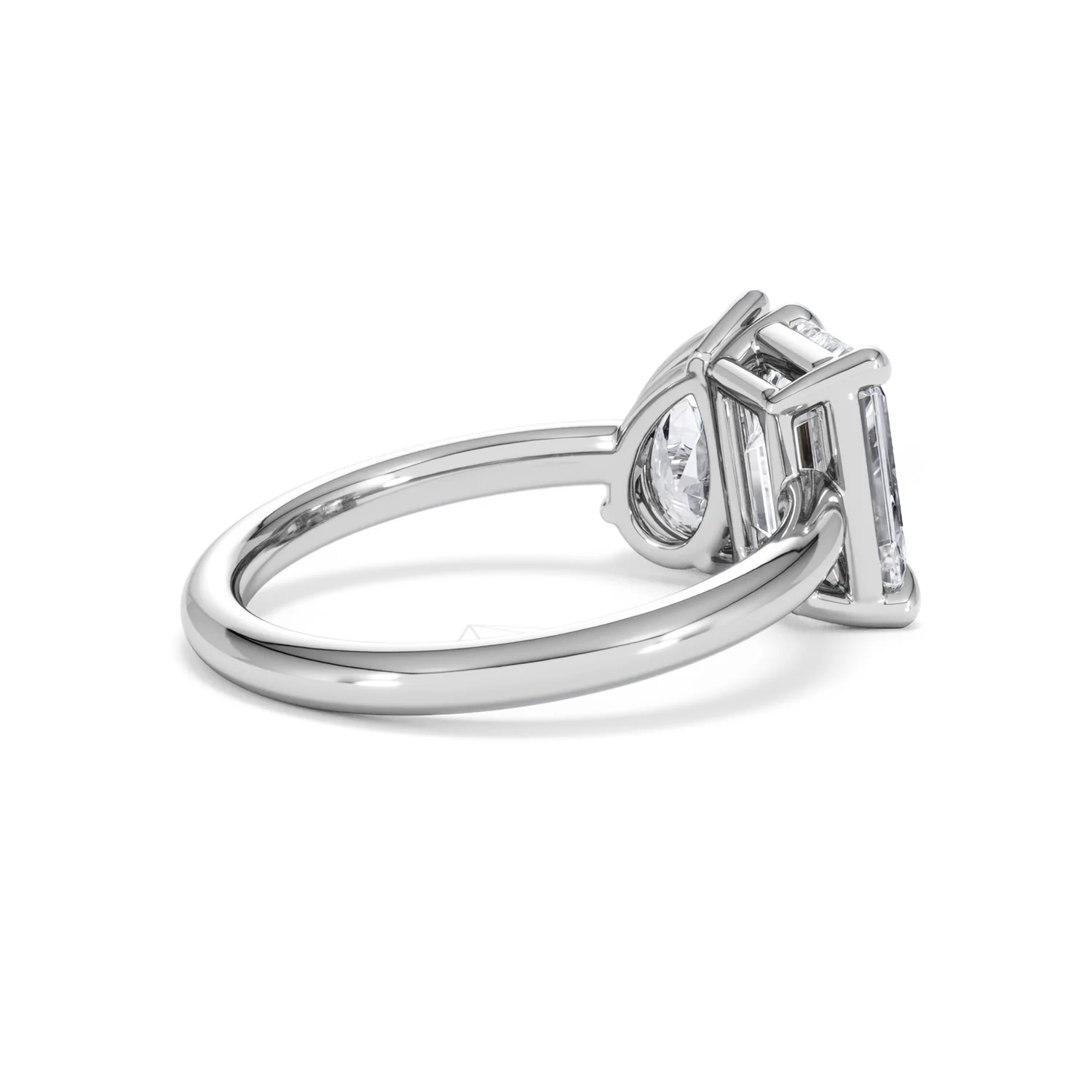 Toi Et Moi 3.00ct Emerald and Pear Cut Lab Diamond Engagement Ring in Platinum - Image 35