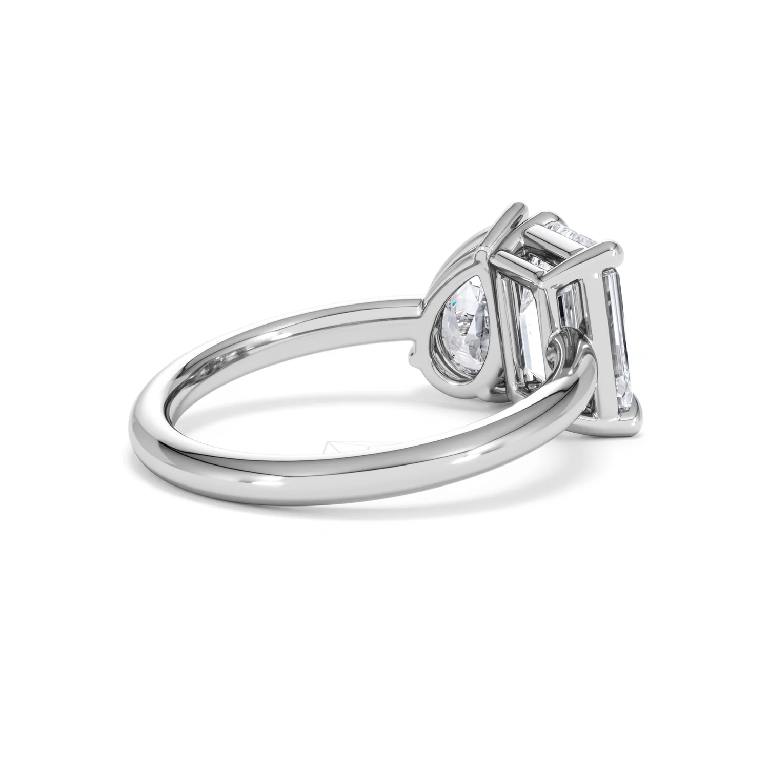 Toi Et Moi 3.00ct Emerald and Pear Cut Lab Diamond Engagement Ring in Platinum - Image 36