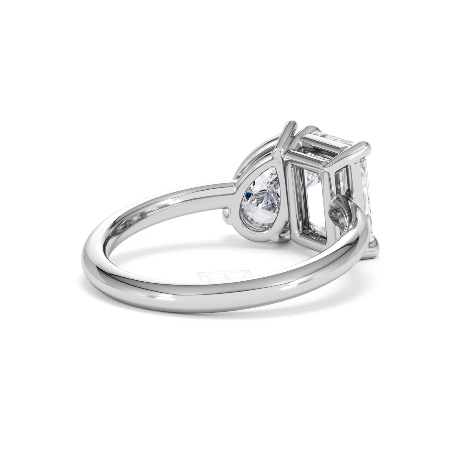 Toi Et Moi 3.00ct Emerald and Pear Cut Lab Diamond Engagement Ring in Platinum - Image 39