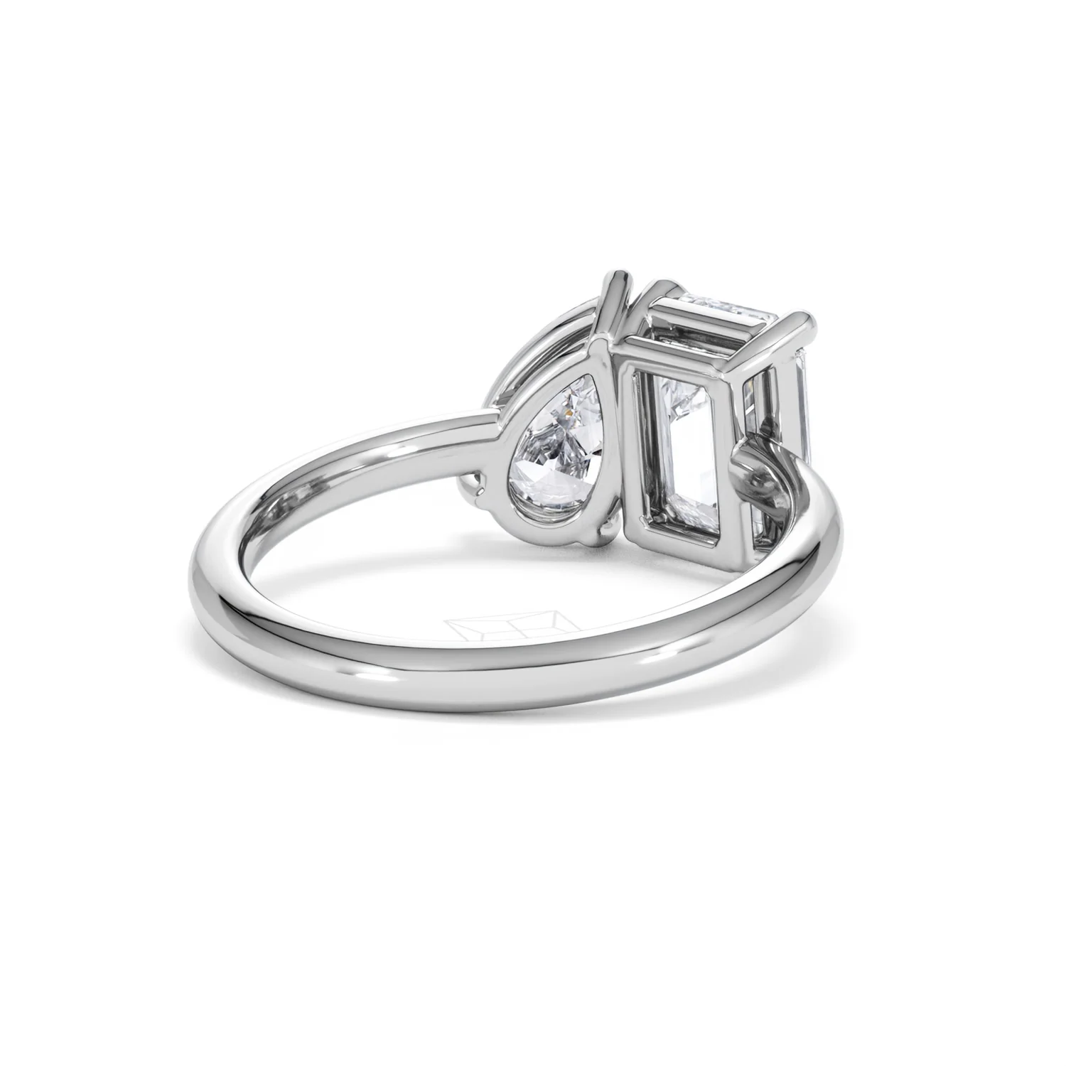 Toi Et Moi 3.00ct Emerald and Pear Cut Lab Diamond Engagement Ring in Platinum - Image 41