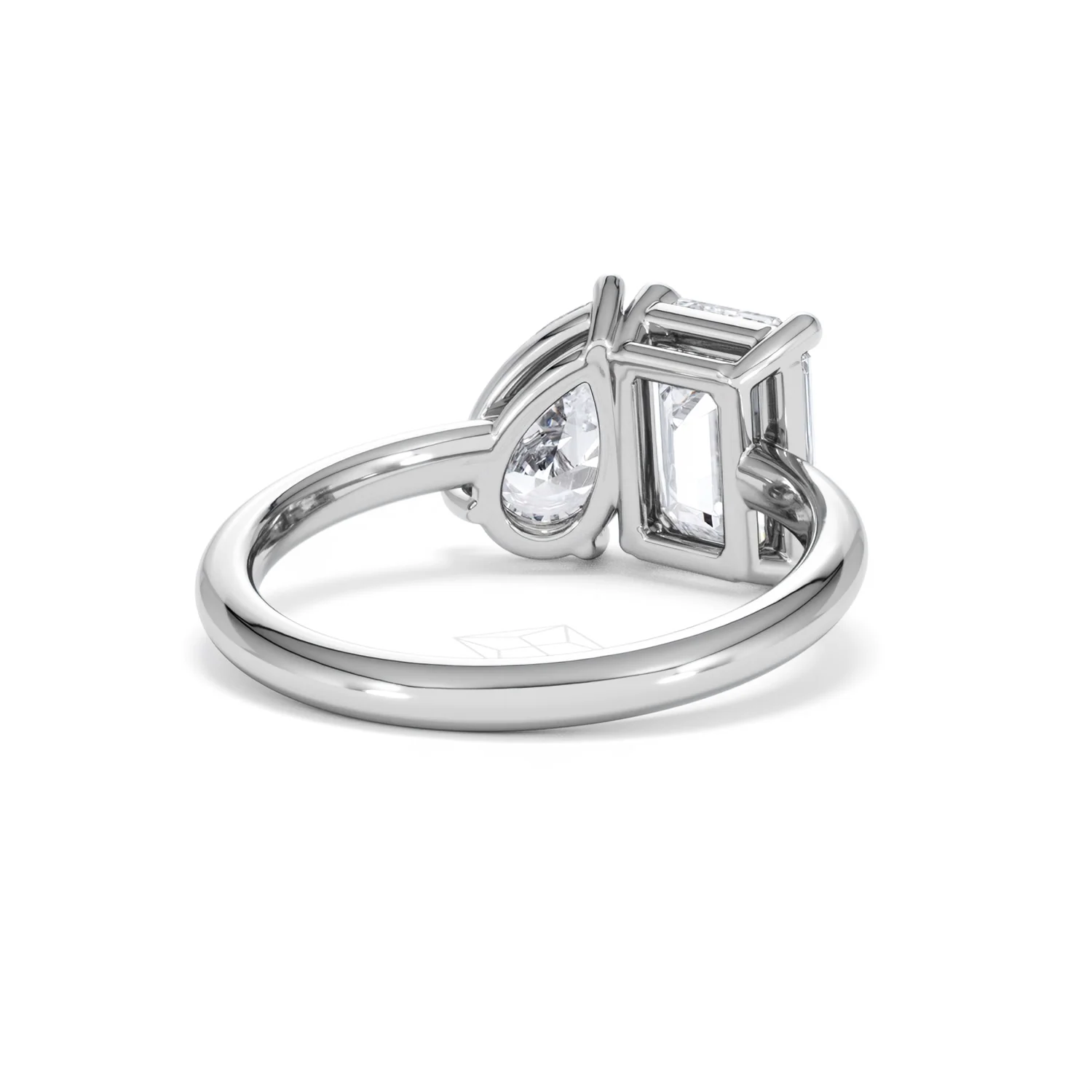 Toi Et Moi 3.00ct Emerald and Pear Cut Lab Diamond Engagement Ring in Platinum - Image 42