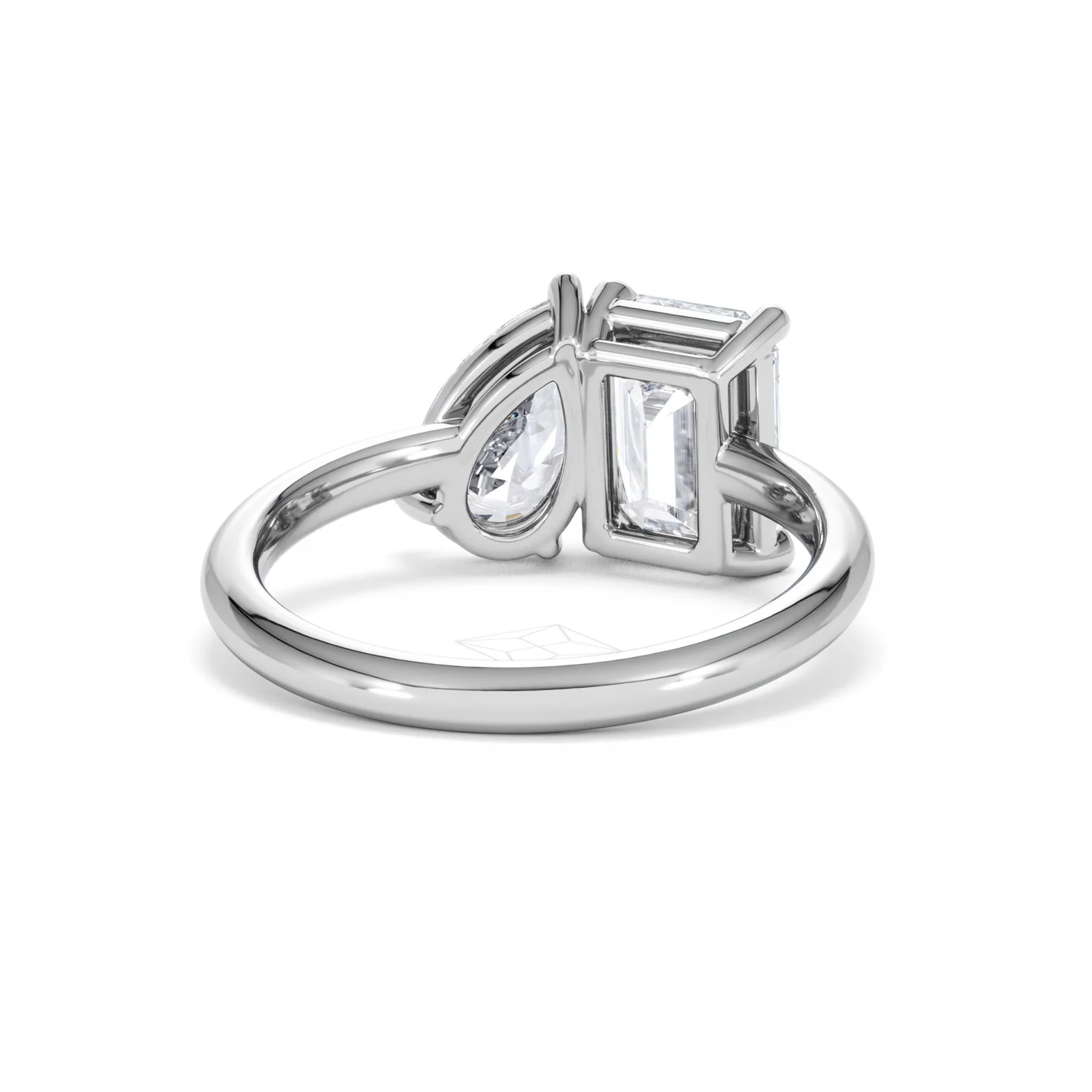 Toi Et Moi 3.00ct Emerald and Pear Cut Lab Diamond Engagement Ring in Platinum - Image 44