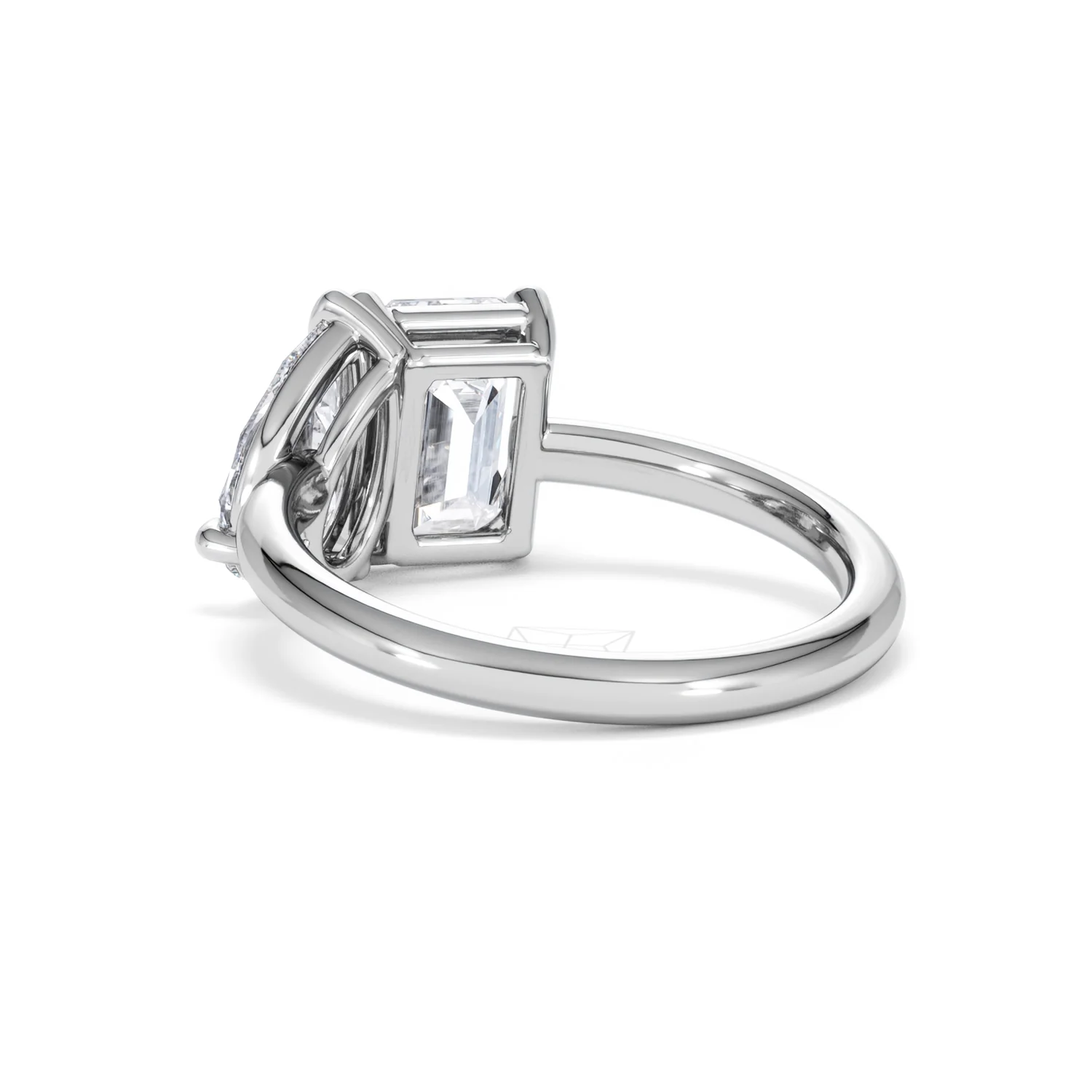 Toi Et Moi 3.00ct Emerald and Pear Cut Lab Diamond Engagement Ring in Platinum - Image 55