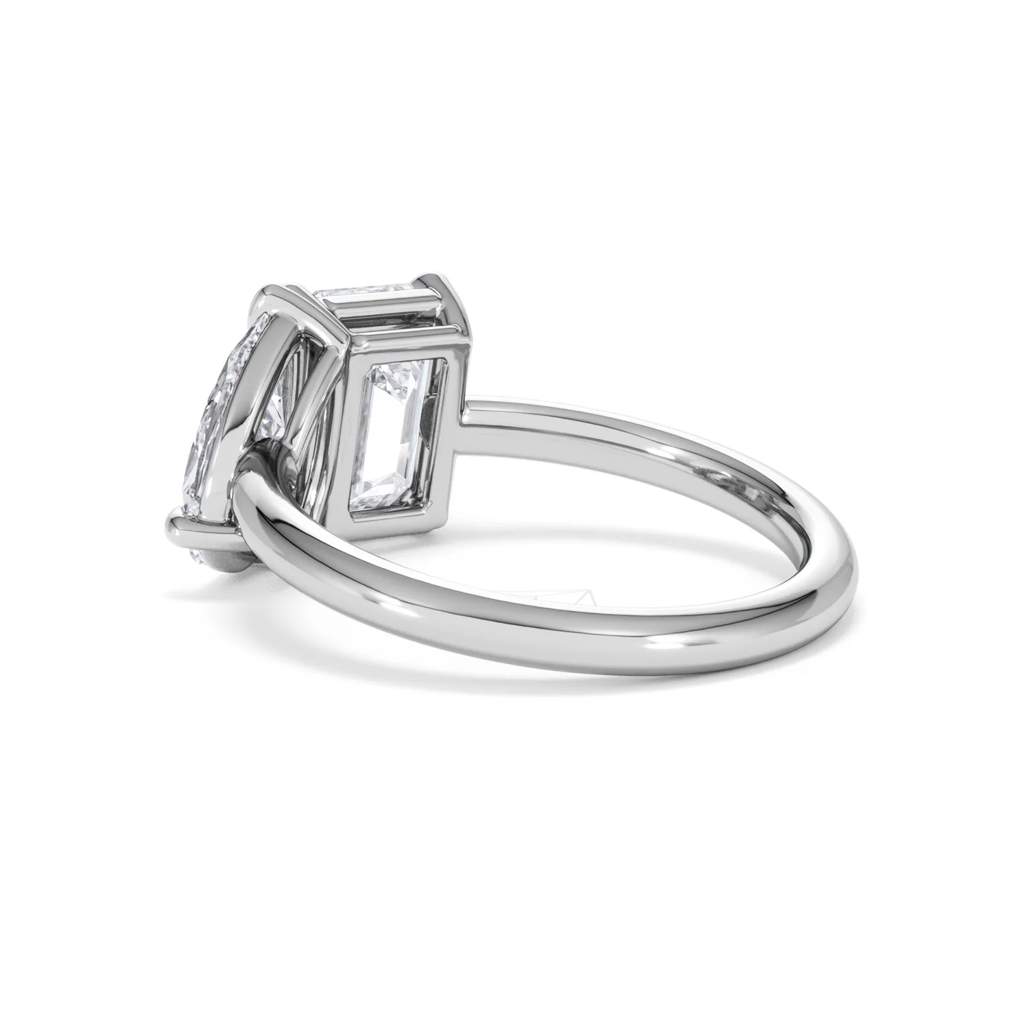 Toi Et Moi 3.00ct Emerald and Pear Cut Lab Diamond Engagement Ring in Platinum - Image 58