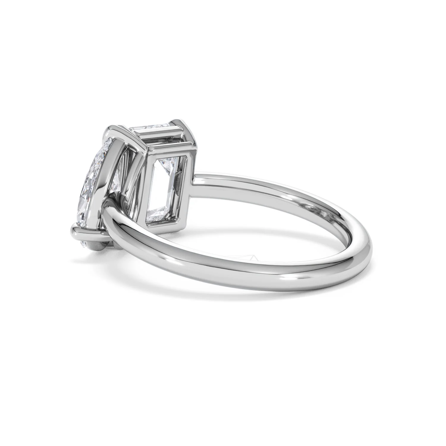 Toi Et Moi 3.00ct Emerald and Pear Cut Lab Diamond Engagement Ring in Platinum - Image 59