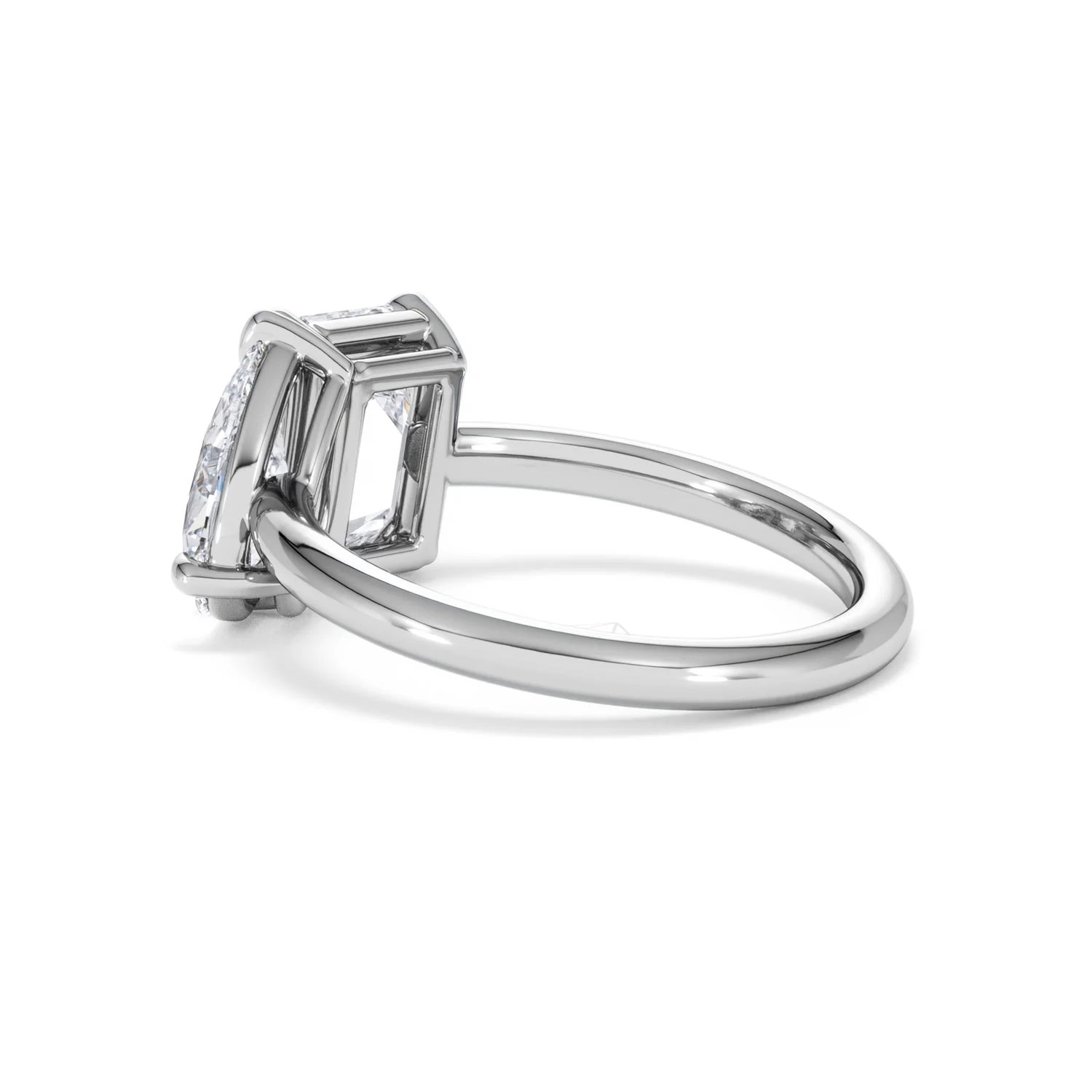 Toi Et Moi 3.00ct Emerald and Pear Cut Lab Diamond Engagement Ring in Platinum - Image 60