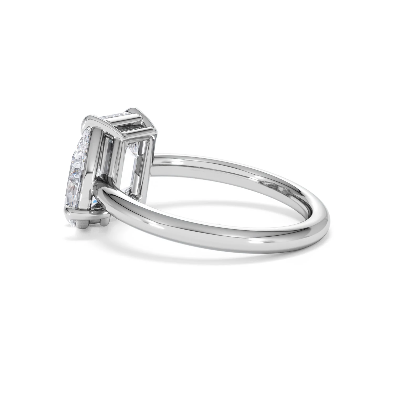Toi Et Moi 3.00ct Emerald and Pear Cut Lab Diamond Engagement Ring in Platinum - Image 62