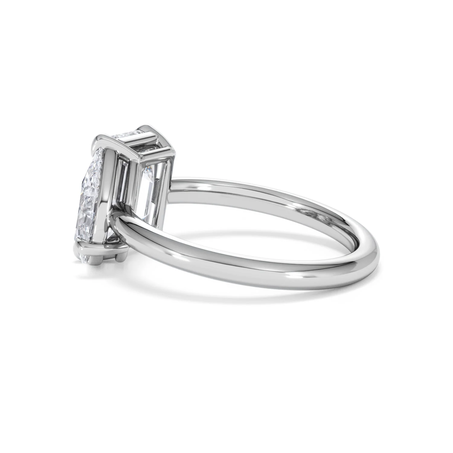 Toi Et Moi 3.00ct Emerald and Pear Cut Lab Diamond Engagement Ring in Platinum - Image 63