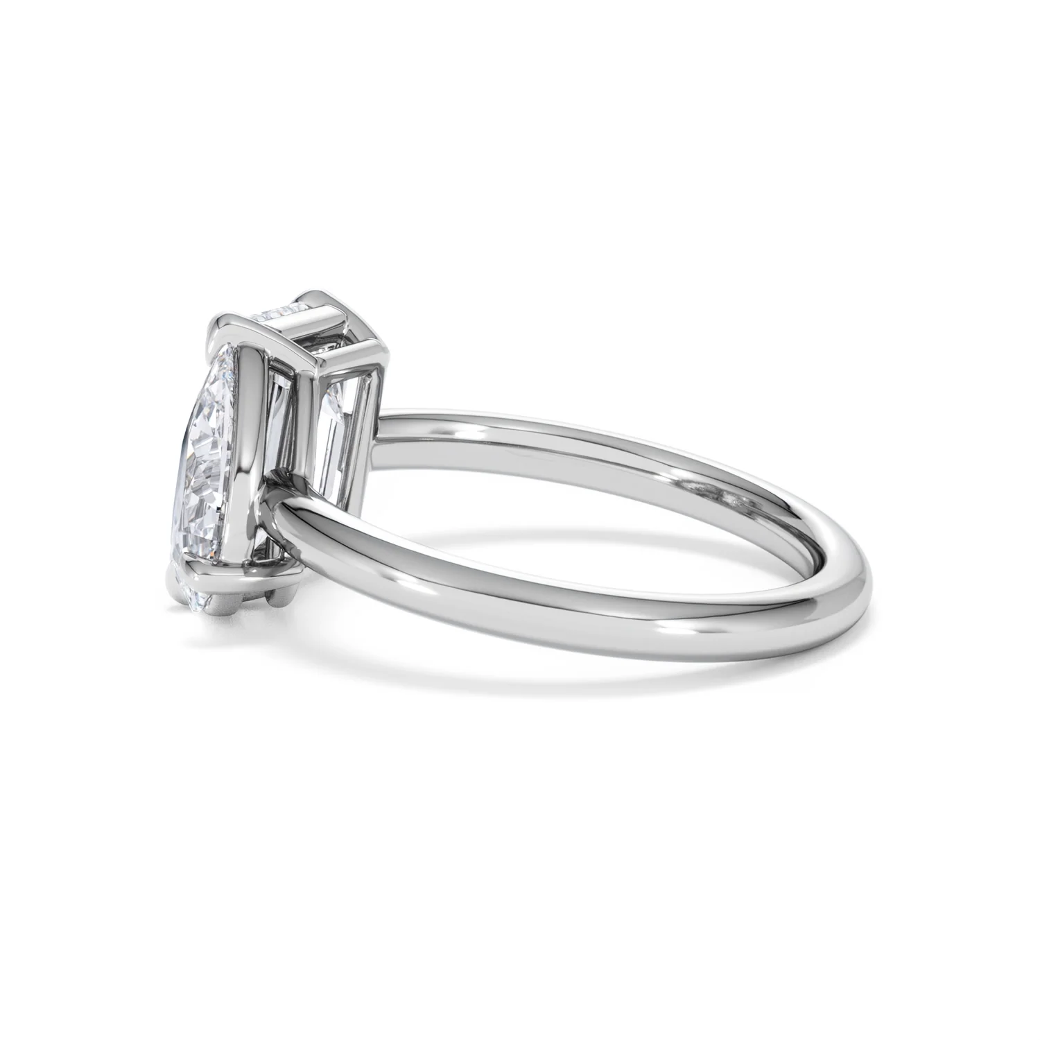 Toi Et Moi 3.00ct Emerald and Pear Cut Lab Diamond Engagement Ring in Platinum - Image 64