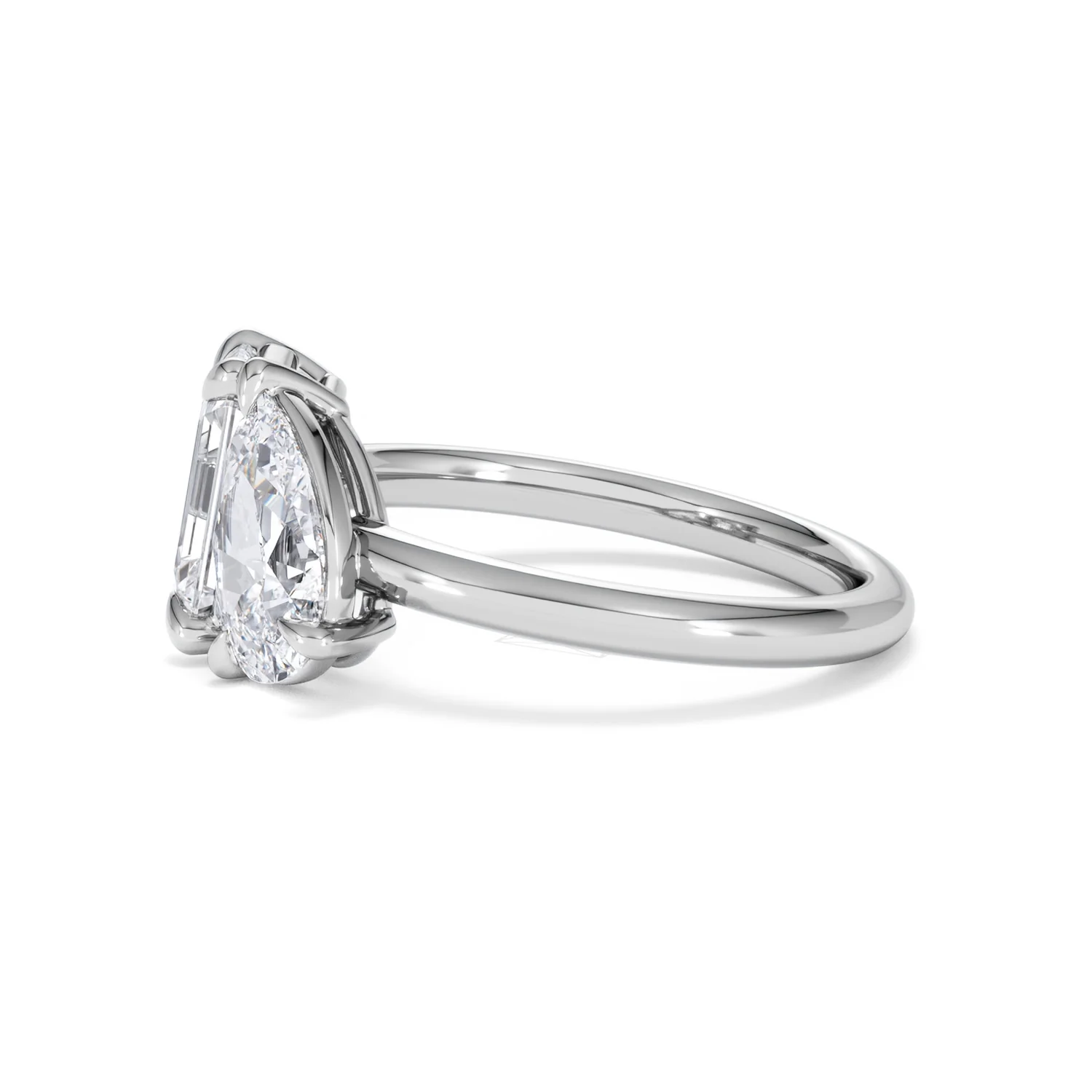 Toi Et Moi 3.00ct Emerald and Pear Cut Lab Diamond Engagement Ring in Platinum - Image 70