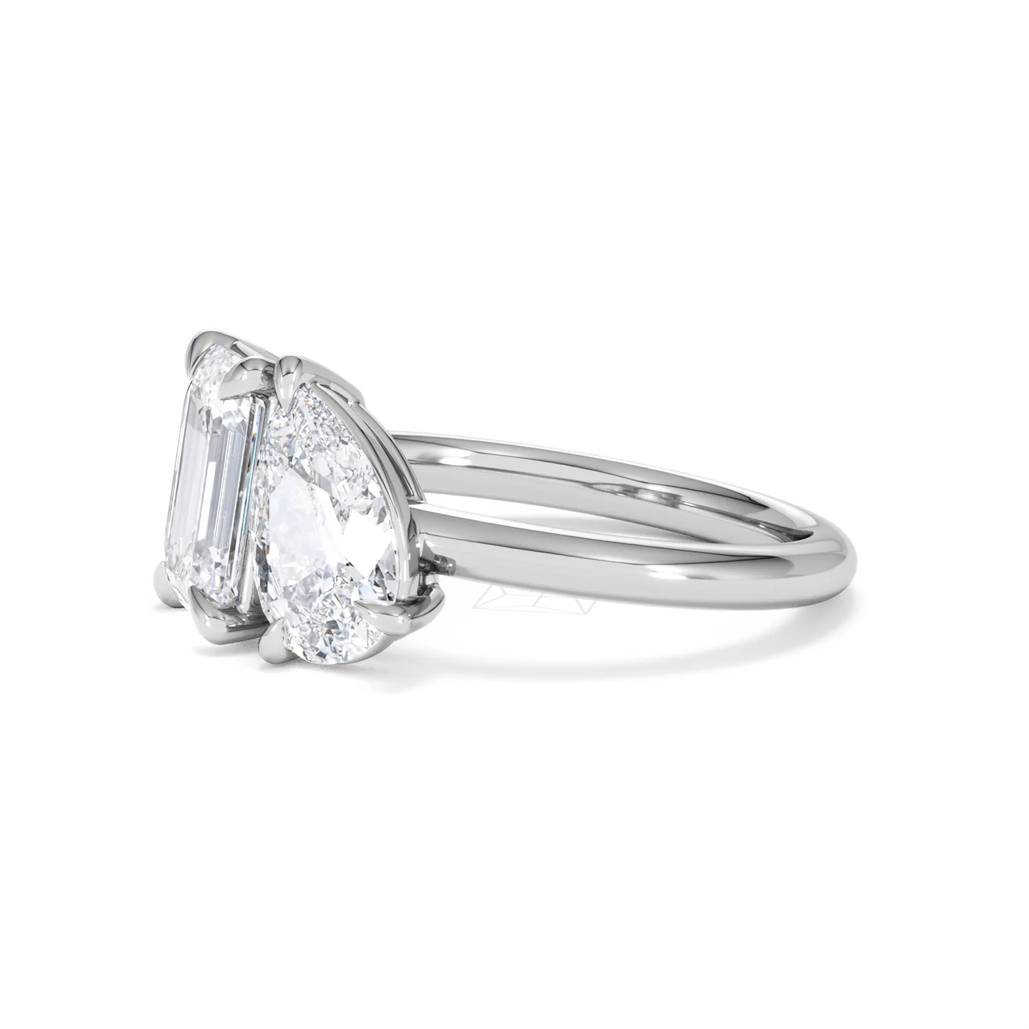 Toi Et Moi 3.00ct Emerald and Pear Cut Lab Diamond Engagement Ring in Platinum - Image 74