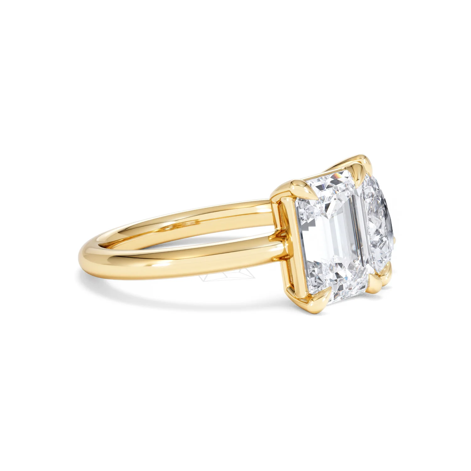 Toi Et Moi 3.00ct Emeraldand Pear Cut Lab Diamond Engagement Ring in 18K Yellow Gold - Image 22