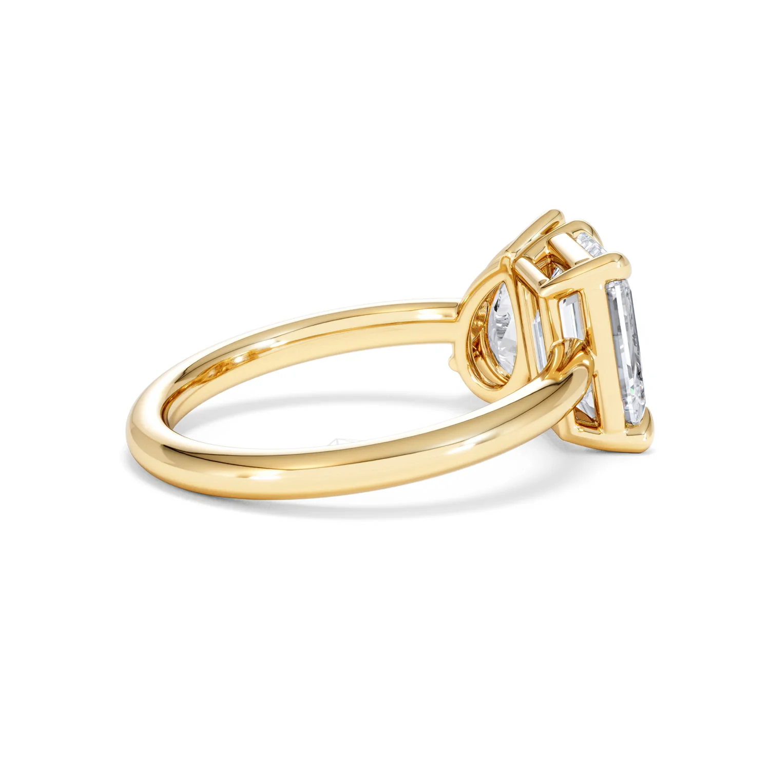 Toi Et Moi 3.00ct Emeraldand Pear Cut Lab Diamond Engagement Ring in 18K Yellow Gold - Image 35