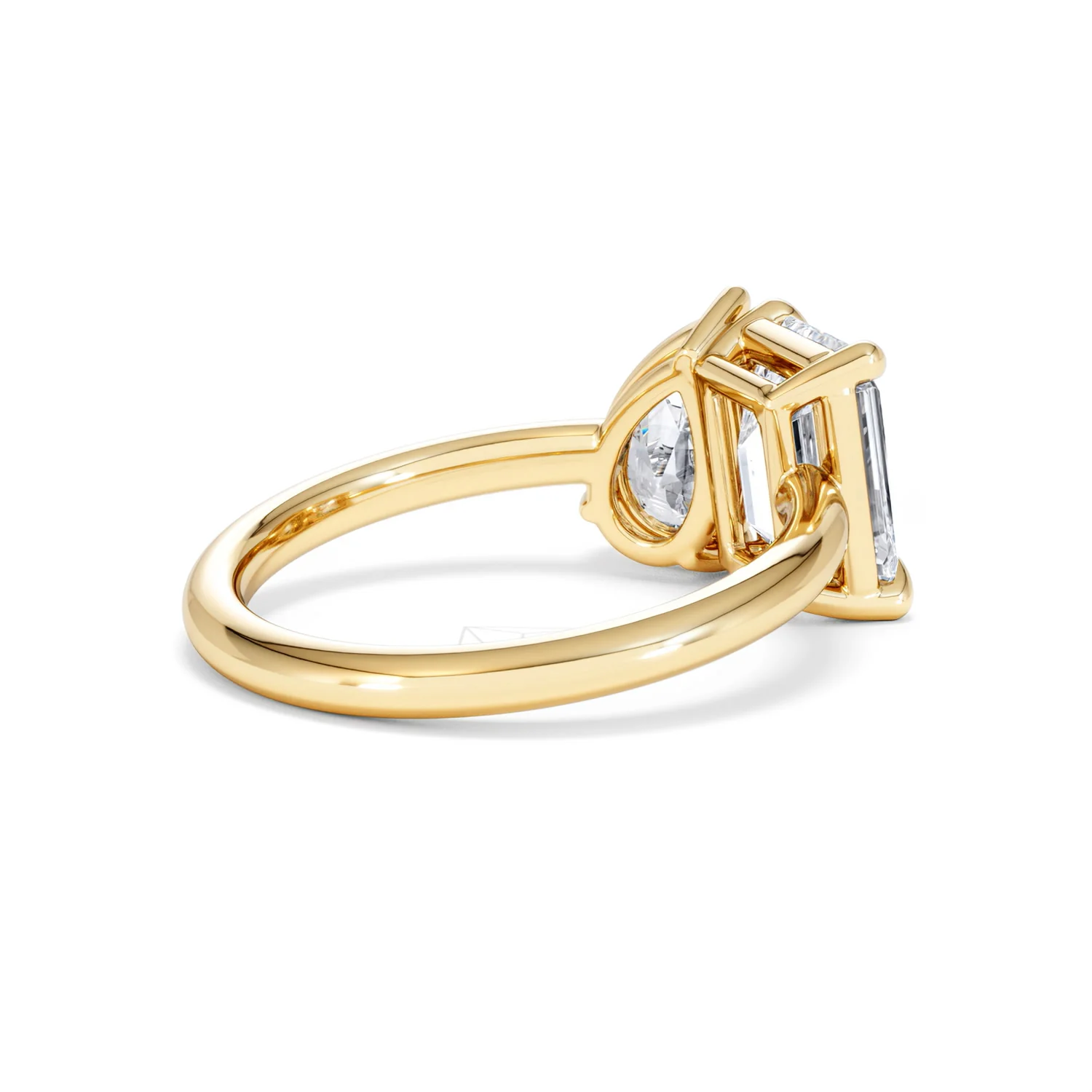 Toi Et Moi 3.00ct Emeraldand Pear Cut Lab Diamond Engagement Ring in 18K Yellow Gold - Image 38