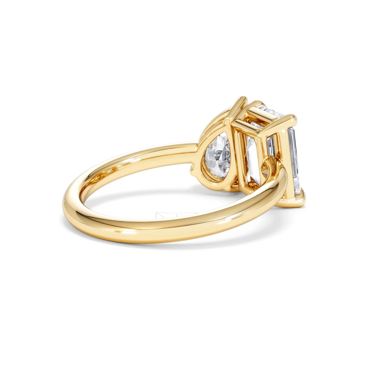 Toi Et Moi 3.00ct Emeraldand Pear Cut Lab Diamond Engagement Ring in 18K Yellow Gold - Image 39