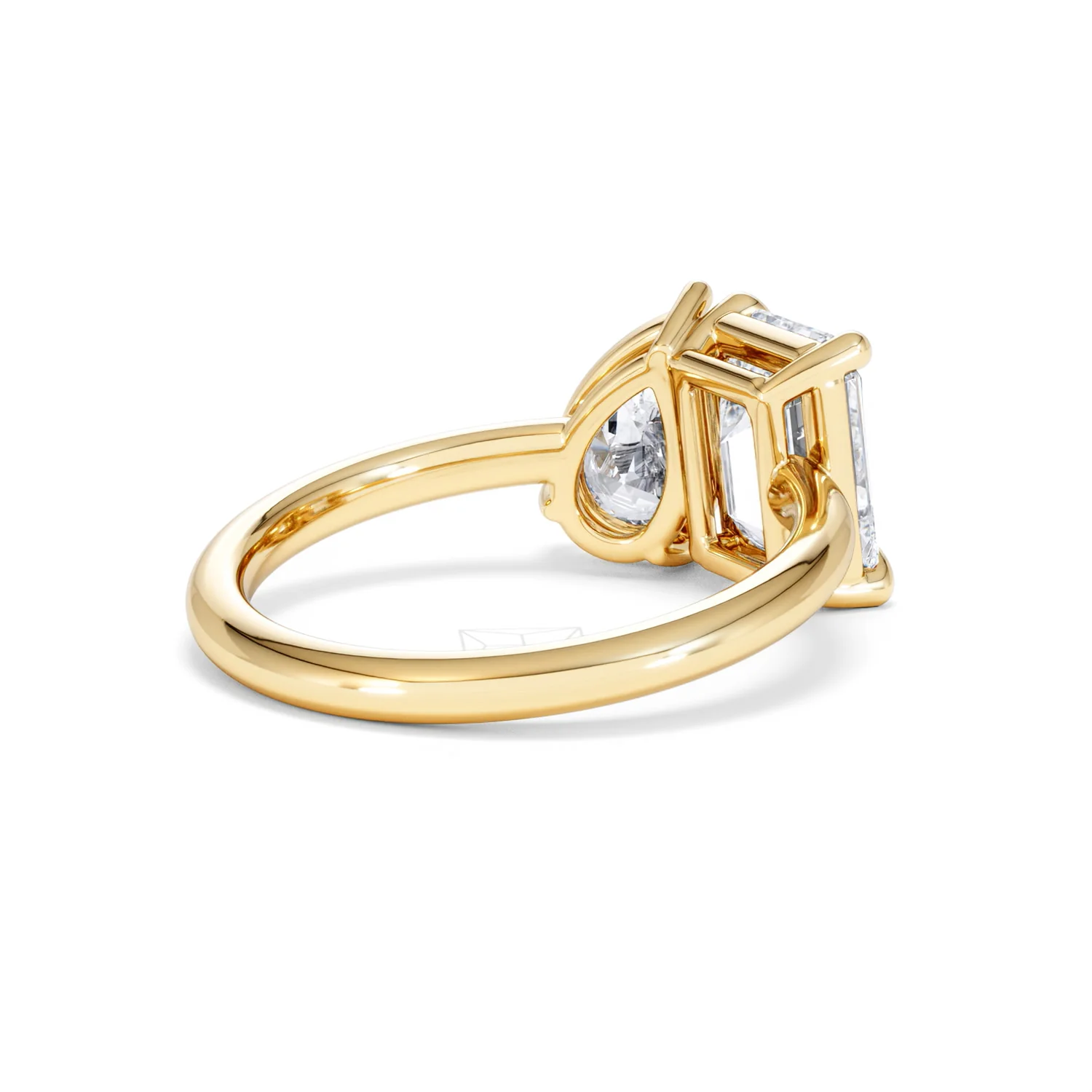 Toi Et Moi 3.00ct Emeraldand Pear Cut Lab Diamond Engagement Ring in 18K Yellow Gold - Image 40