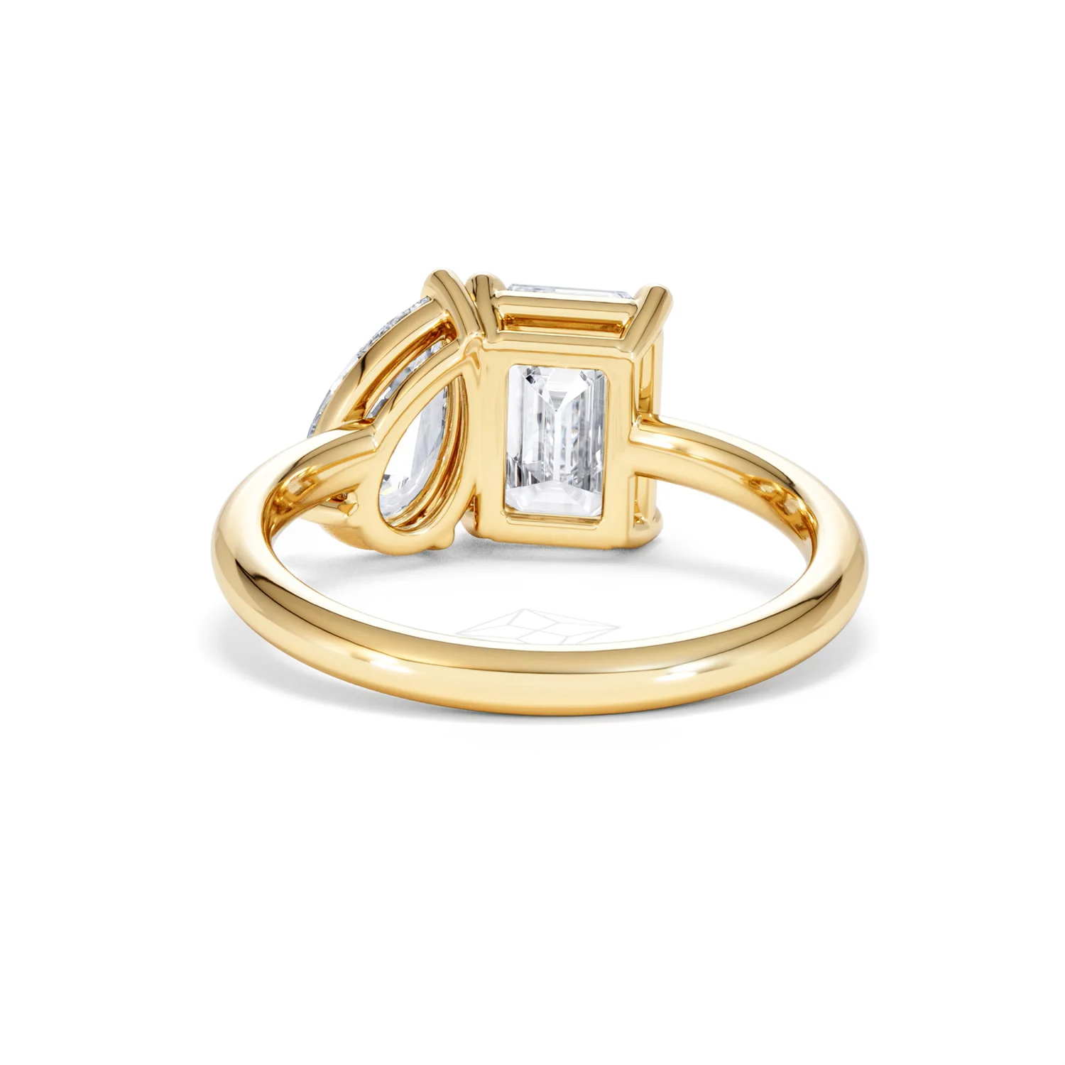Toi Et Moi 3.00ct Emeraldand Pear Cut Lab Diamond Engagement Ring in 18K Yellow Gold - Image 51
