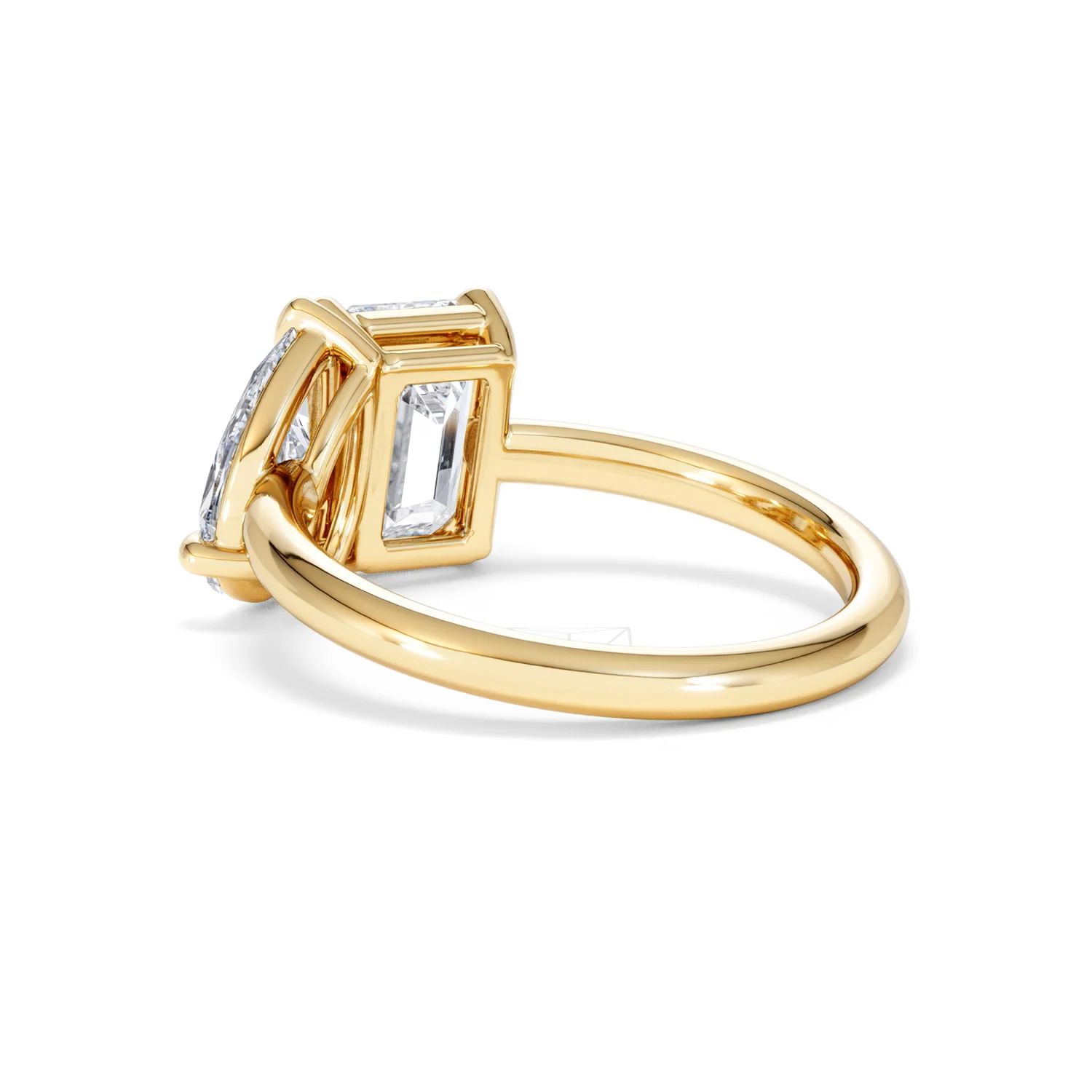 Toi Et Moi 3.00ct Emeraldand Pear Cut Lab Diamond Engagement Ring in 18K Yellow Gold - Image 59