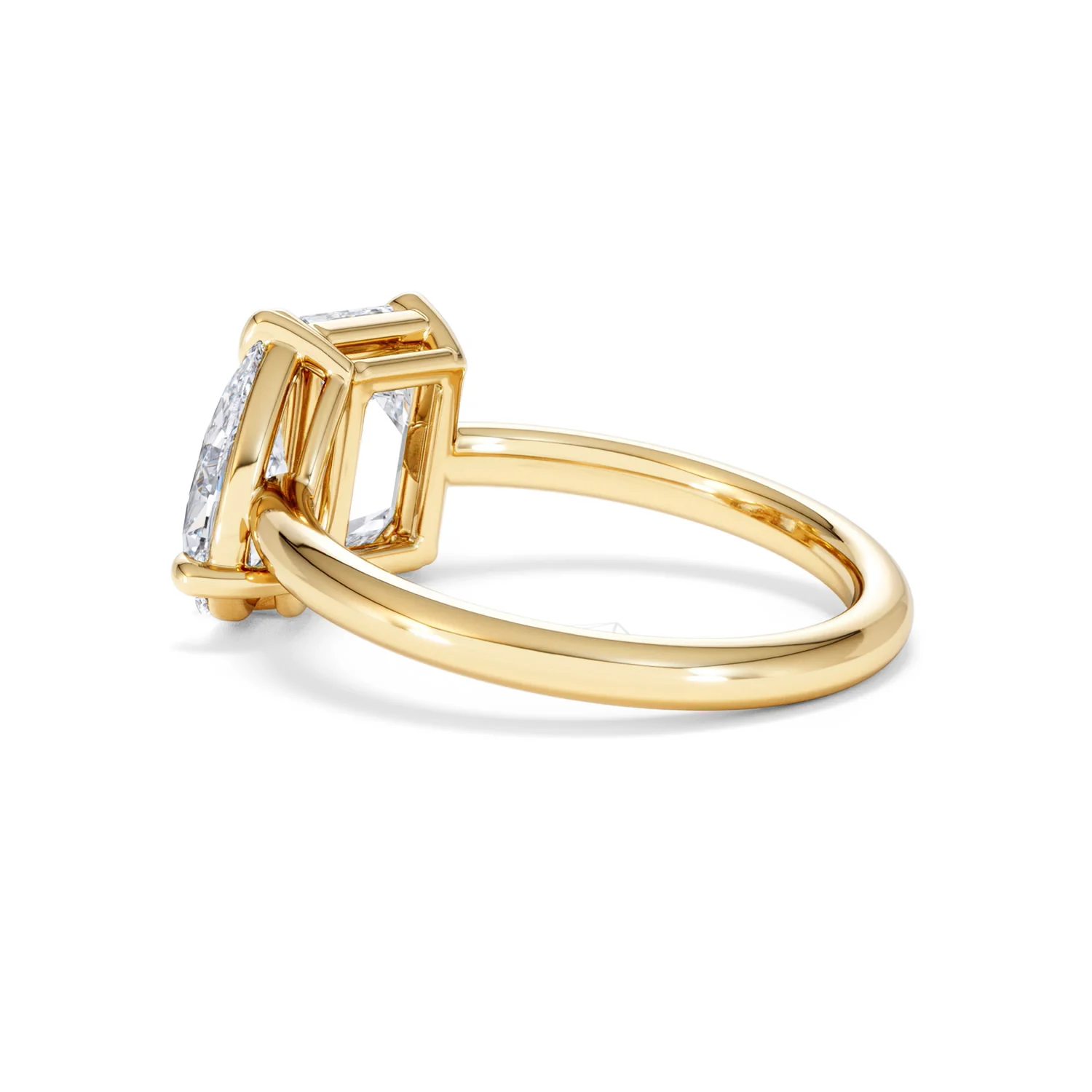 Toi Et Moi 3.00ct Emeraldand Pear Cut Lab Diamond Engagement Ring in 18K Yellow Gold - Image 62