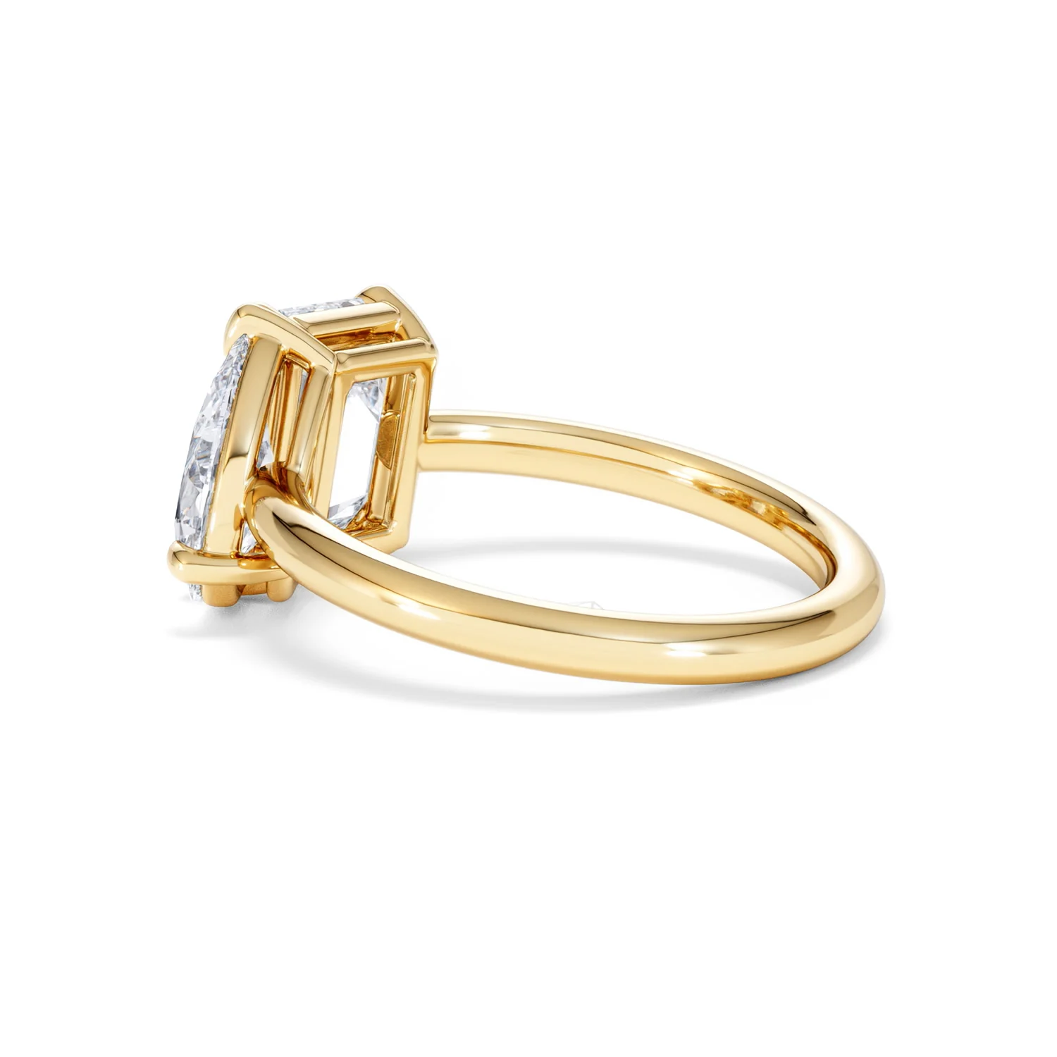 Toi Et Moi 3.00ct Emeraldand Pear Cut Lab Diamond Engagement Ring in 18K Yellow Gold - Image 63