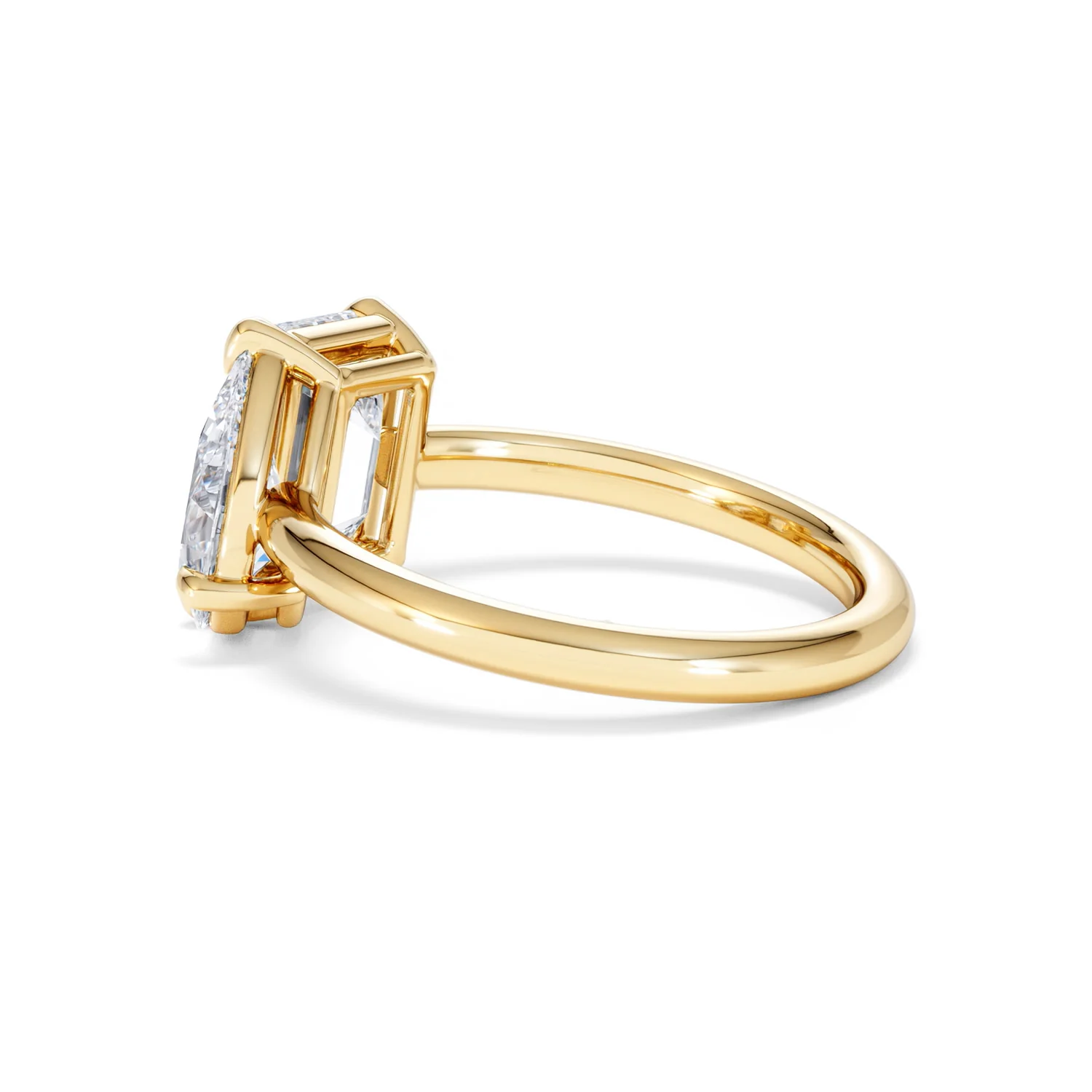 Toi Et Moi 3.00ct Emeraldand Pear Cut Lab Diamond Engagement Ring in 18K Yellow Gold - Image 64