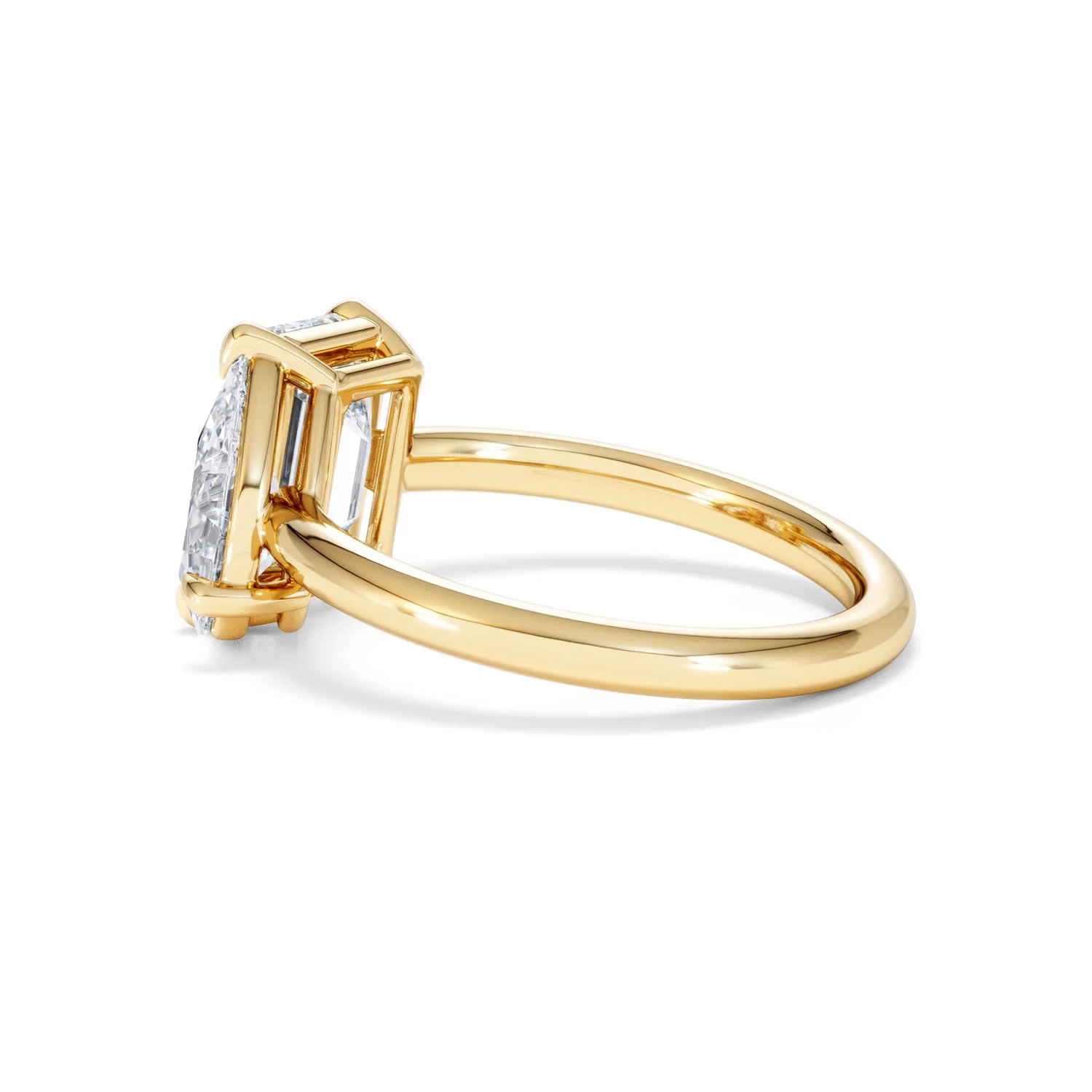 Toi Et Moi 3.00ct Emeraldand Pear Cut Lab Diamond Engagement Ring in 18K Yellow Gold - Image 65