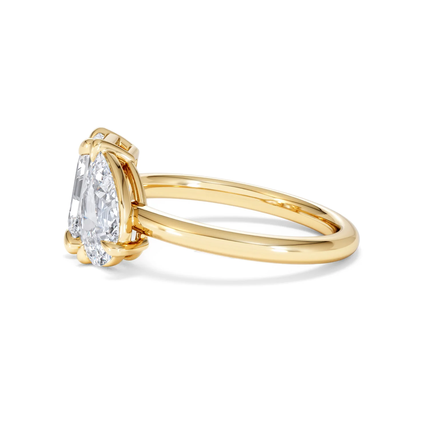 Toi Et Moi 3.00ct Emeraldand Pear Cut Lab Diamond Engagement Ring in 18K Yellow Gold - Image 71