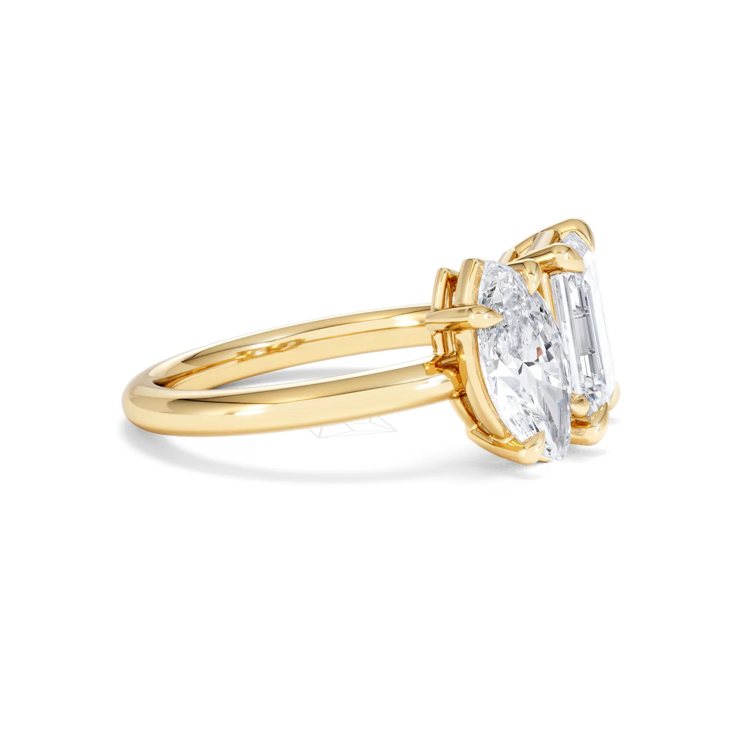 Toi Et Moi 3.00ct Marquise and Emerald Cut Lab Diamond Engagement Ring in 18K Yellow Gold - Image 23