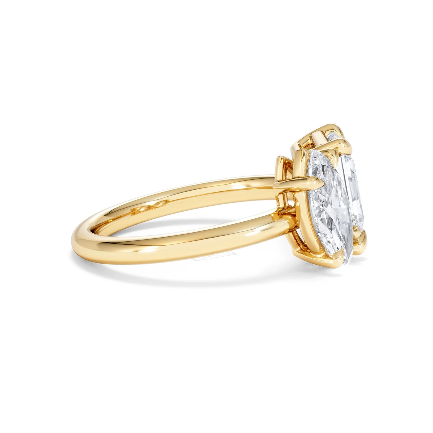 Toi Et Moi 3.00ct Marquise and Emerald Cut Lab Diamond Engagement Ring in 18K Yellow Gold - Image 26