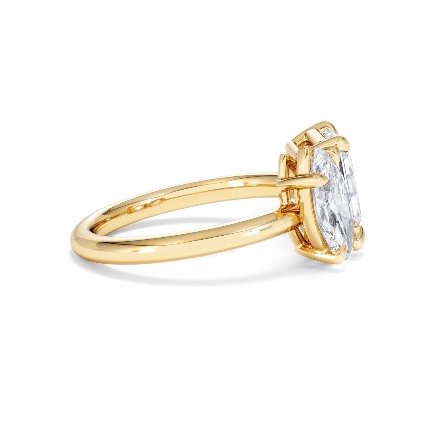 Toi Et Moi 3.00ct Marquise and Emerald Cut Lab Diamond Engagement Ring in 18K Yellow Gold - Image 27