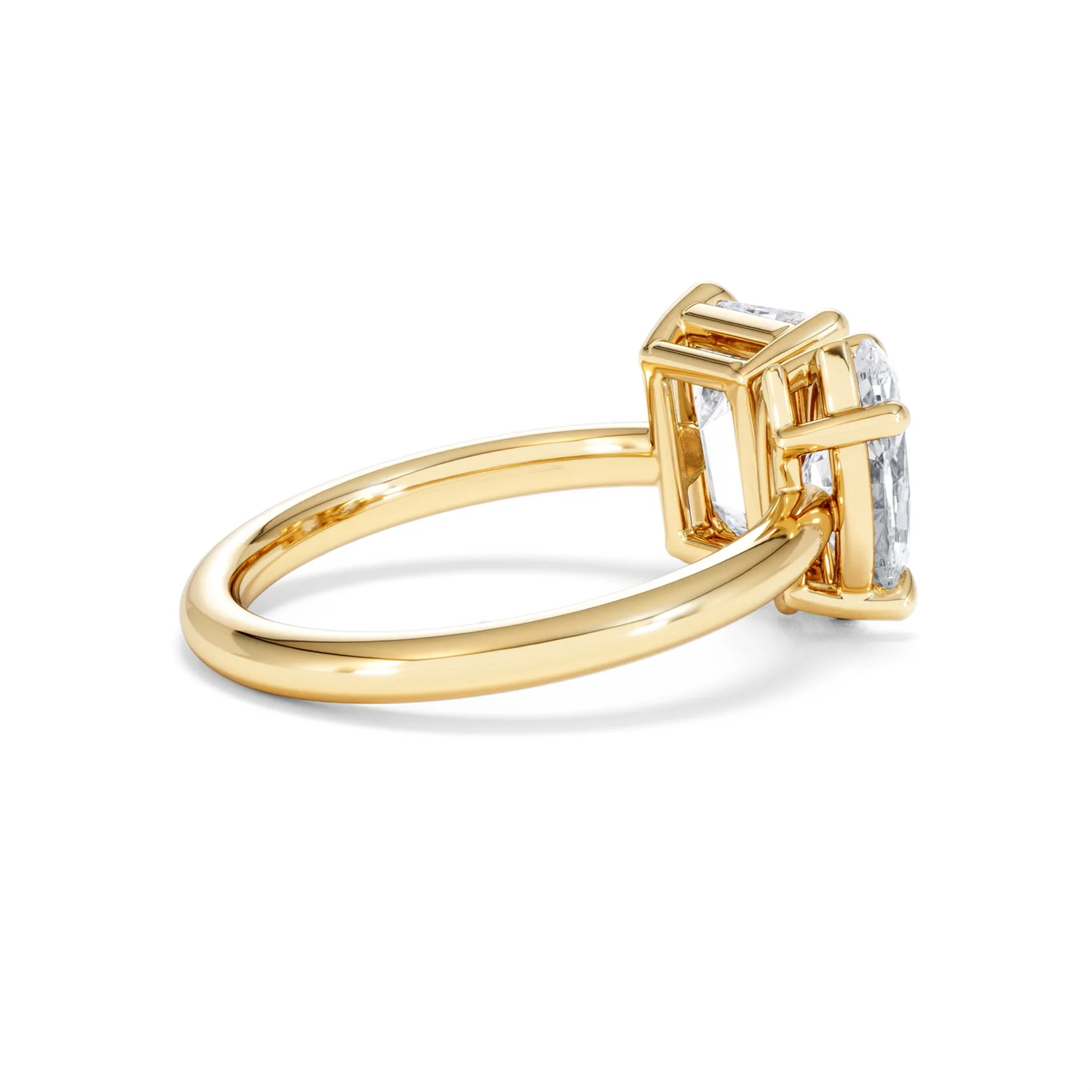 Toi Et Moi 3.00ct Marquise and Emerald Cut Lab Diamond Engagement Ring in 18K Yellow Gold - Image 34