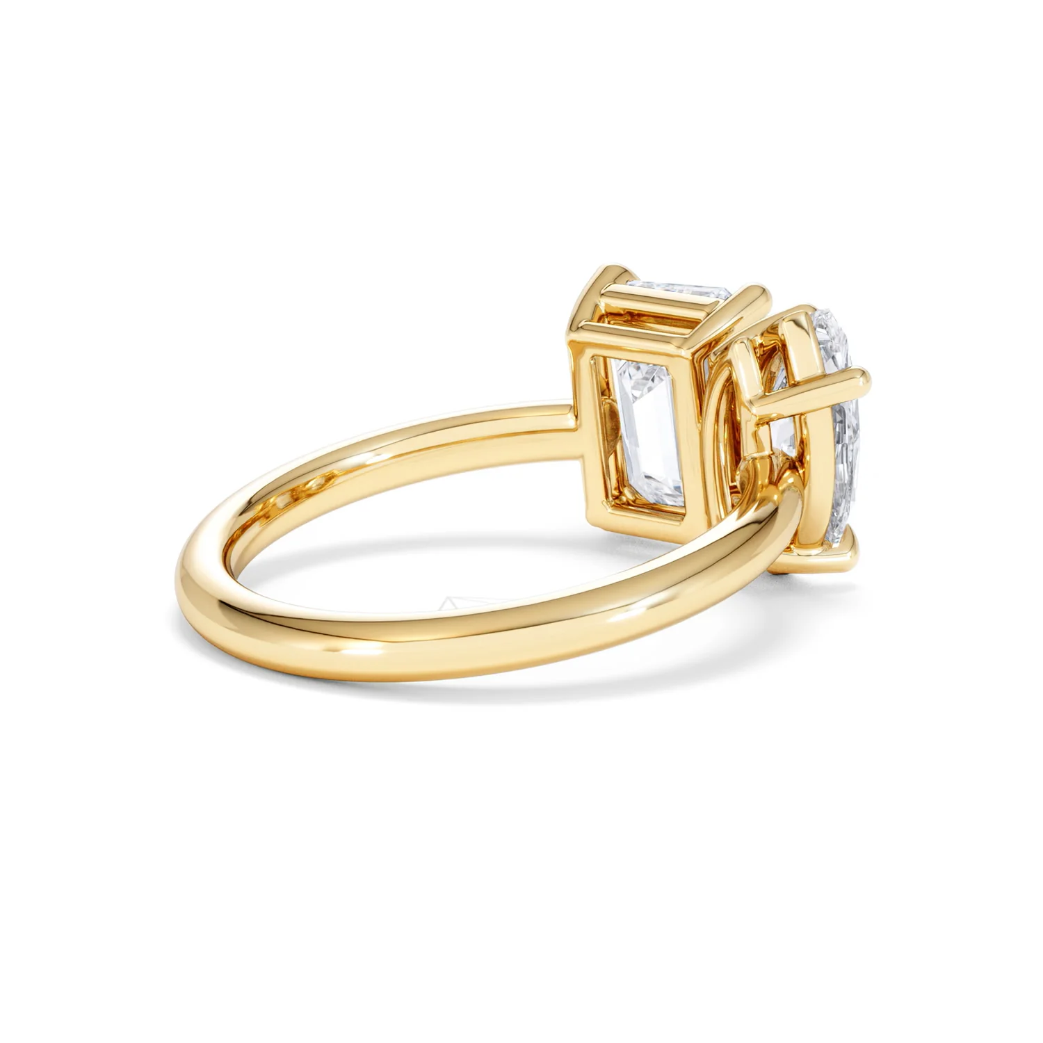Toi Et Moi 3.00ct Marquise and Emerald Cut Lab Diamond Engagement Ring in 18K Yellow Gold - Image 37