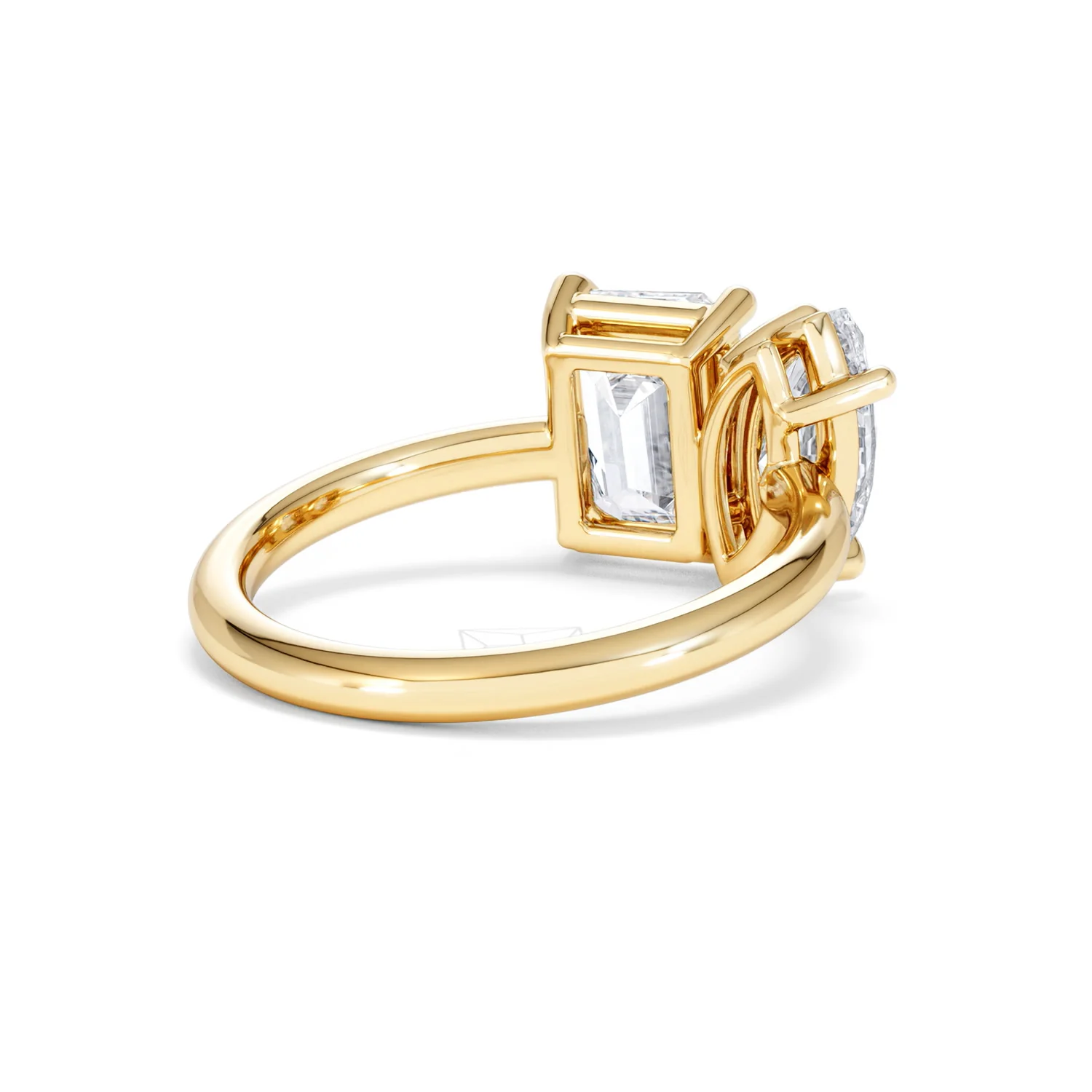 Toi Et Moi 3.00ct Marquise and Emerald Cut Lab Diamond Engagement Ring in 18K Yellow Gold - Image 40