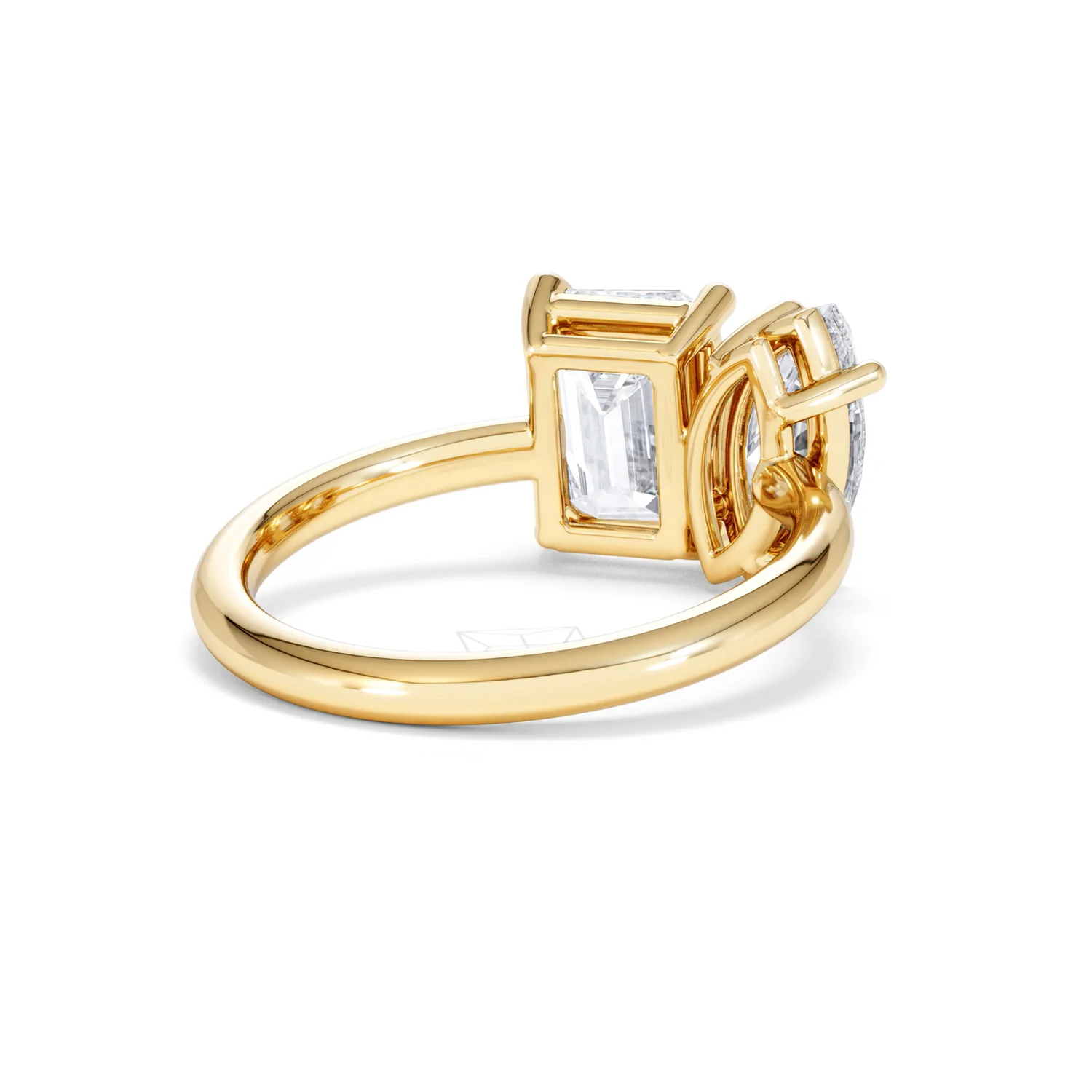 Toi Et Moi 3.00ct Marquise and Emerald Cut Lab Diamond Engagement Ring in 18K Yellow Gold - Image 41