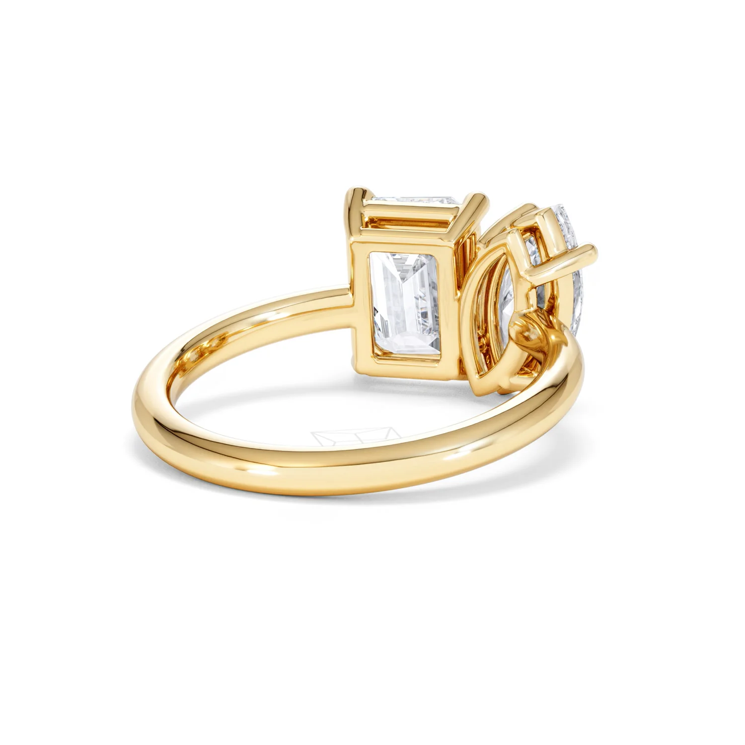 Toi Et Moi 3.00ct Marquise and Emerald Cut Lab Diamond Engagement Ring in 18K Yellow Gold - Image 42