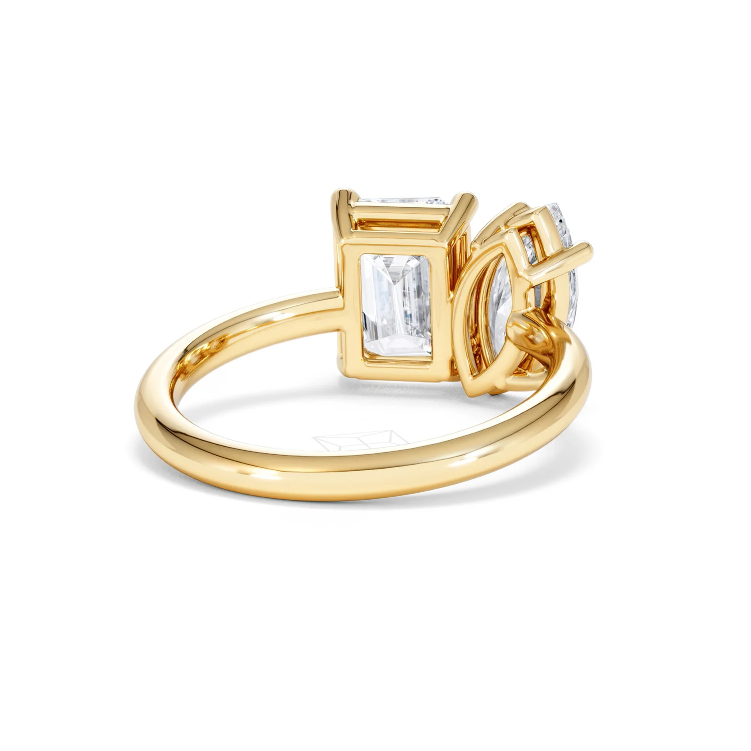 Toi Et Moi 3.00ct Marquise and Emerald Cut Lab Diamond Engagement Ring in 18K Yellow Gold - Image 43