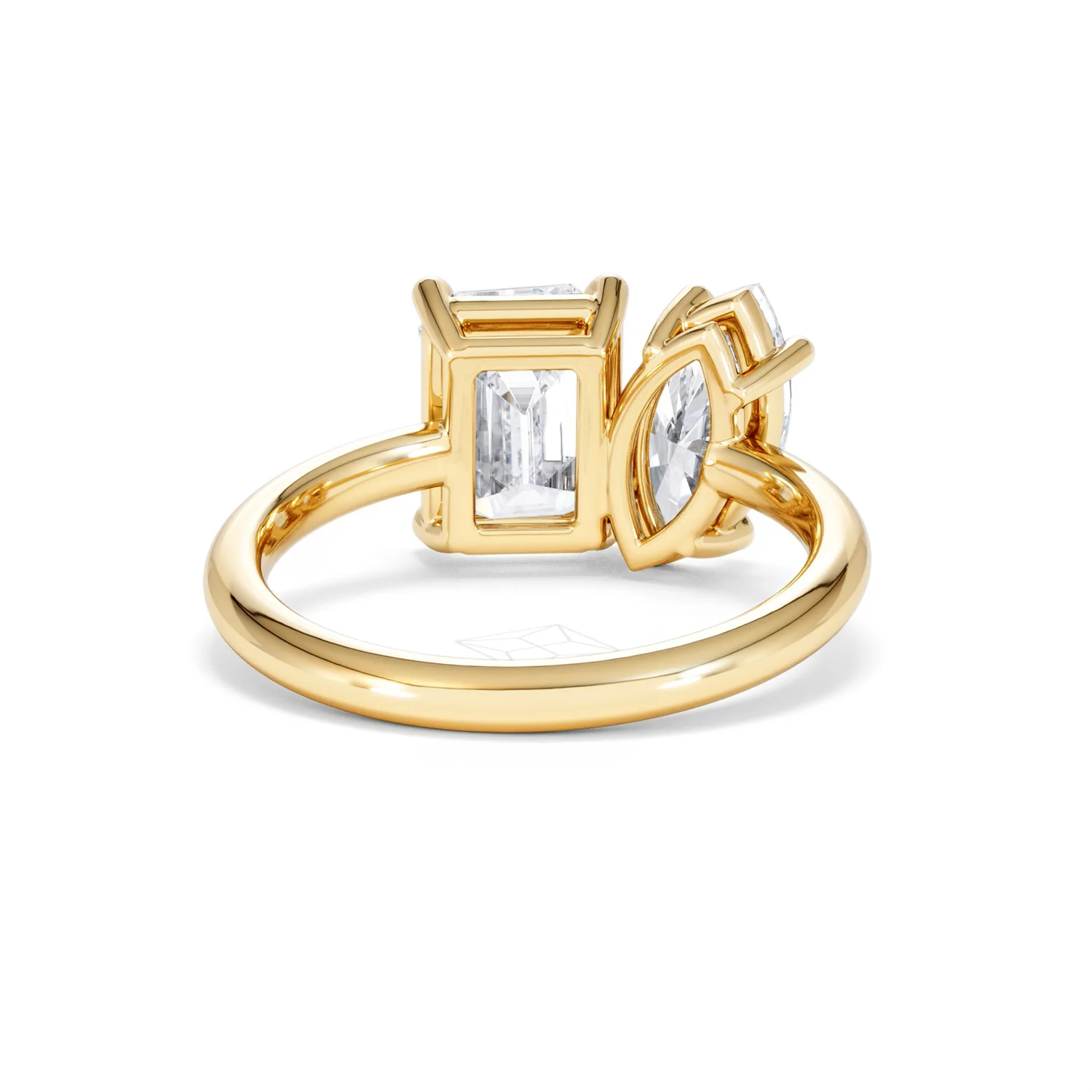 Toi Et Moi 3.00ct Marquise and Emerald Cut Lab Diamond Engagement Ring in 18K Yellow Gold - Image 46
