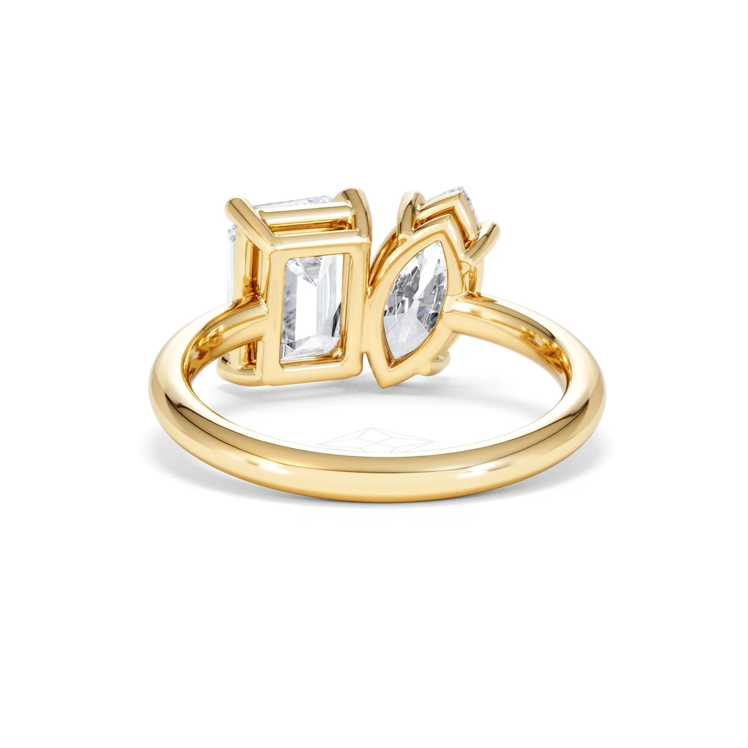 Toi Et Moi 3.00ct Marquise and Emerald Cut Lab Diamond Engagement Ring in 18K Yellow Gold - Image 50