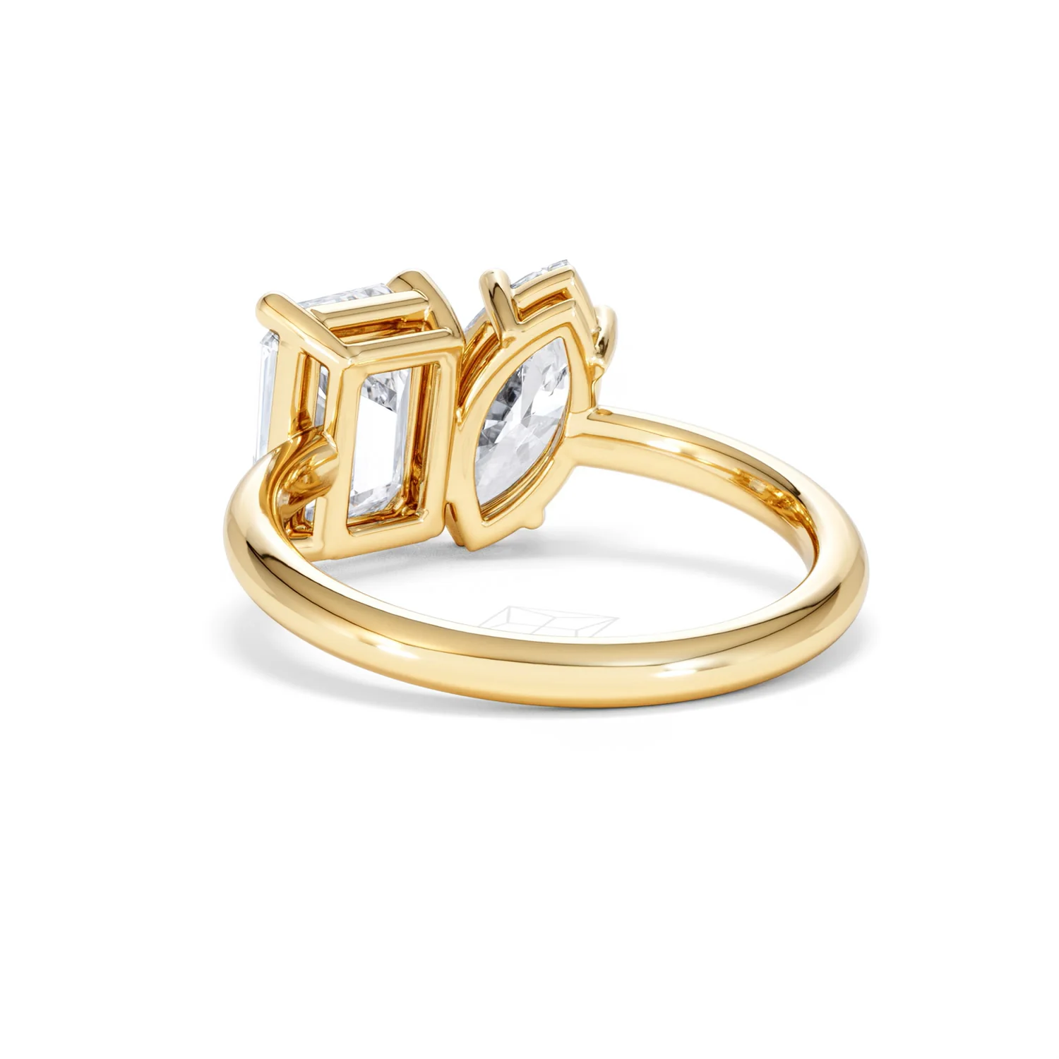 Toi Et Moi 3.00ct Marquise and Emerald Cut Lab Diamond Engagement Ring in 18K Yellow Gold - Image 54