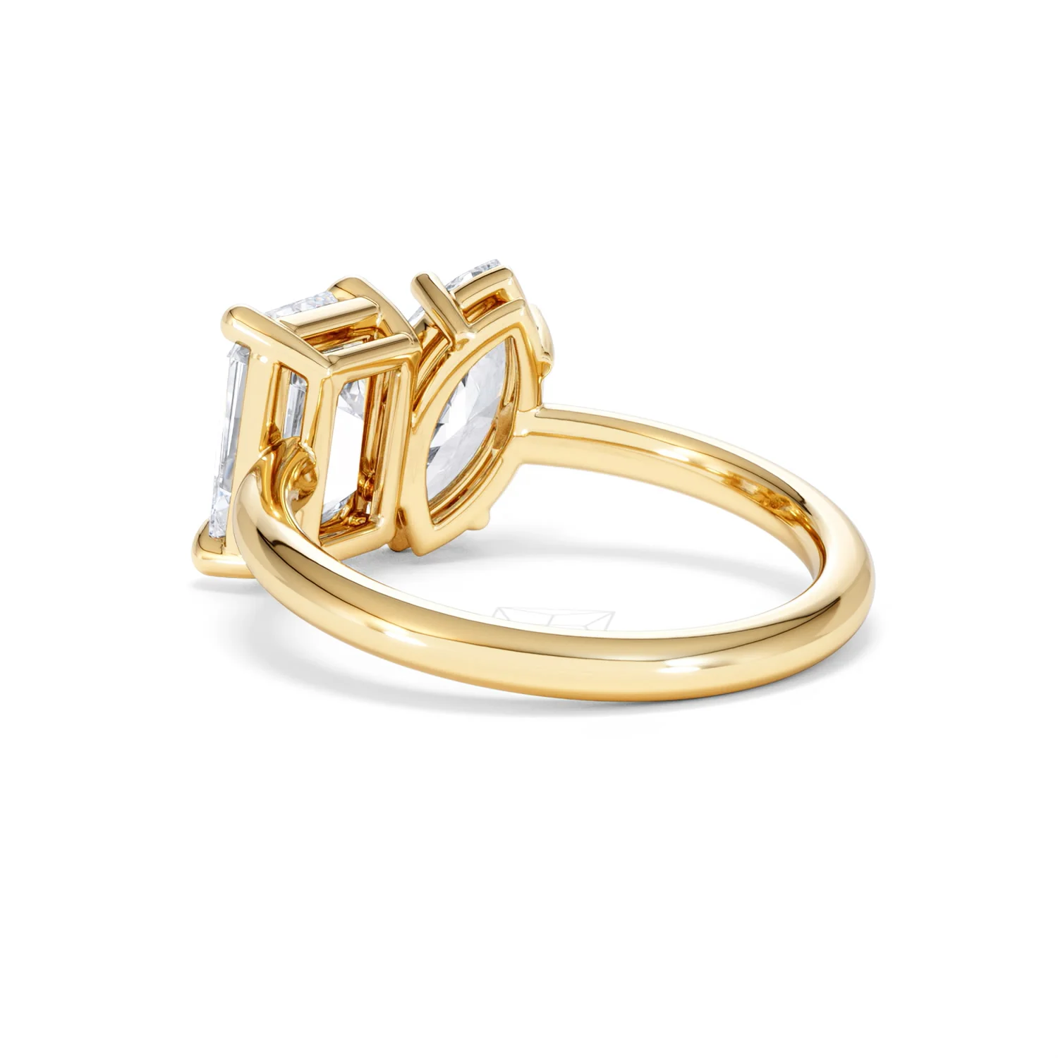 Toi Et Moi 3.00ct Marquise and Emerald Cut Lab Diamond Engagement Ring in 18K Yellow Gold - Image 57
