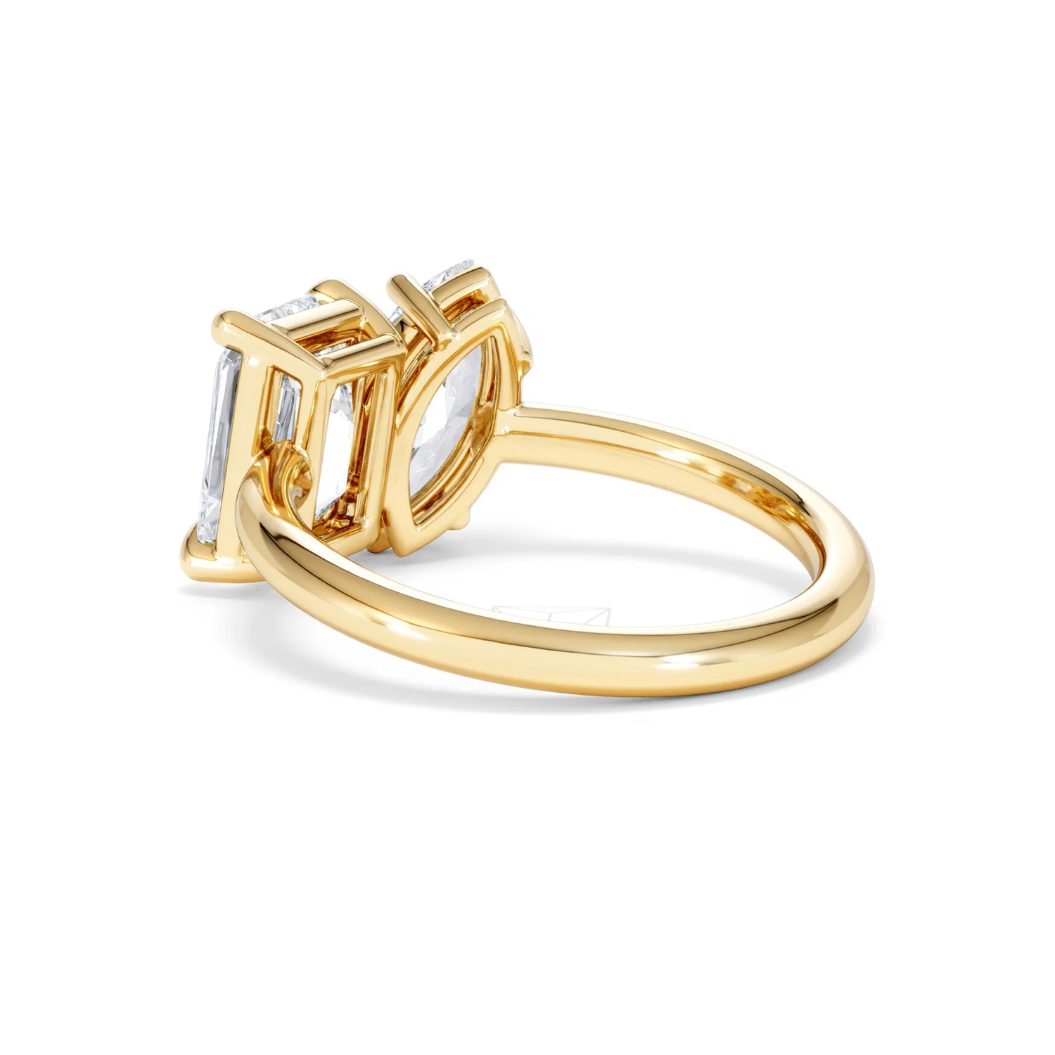 Toi Et Moi 3.00ct Marquise and Emerald Cut Lab Diamond Engagement Ring in 18K Yellow Gold - Image 58
