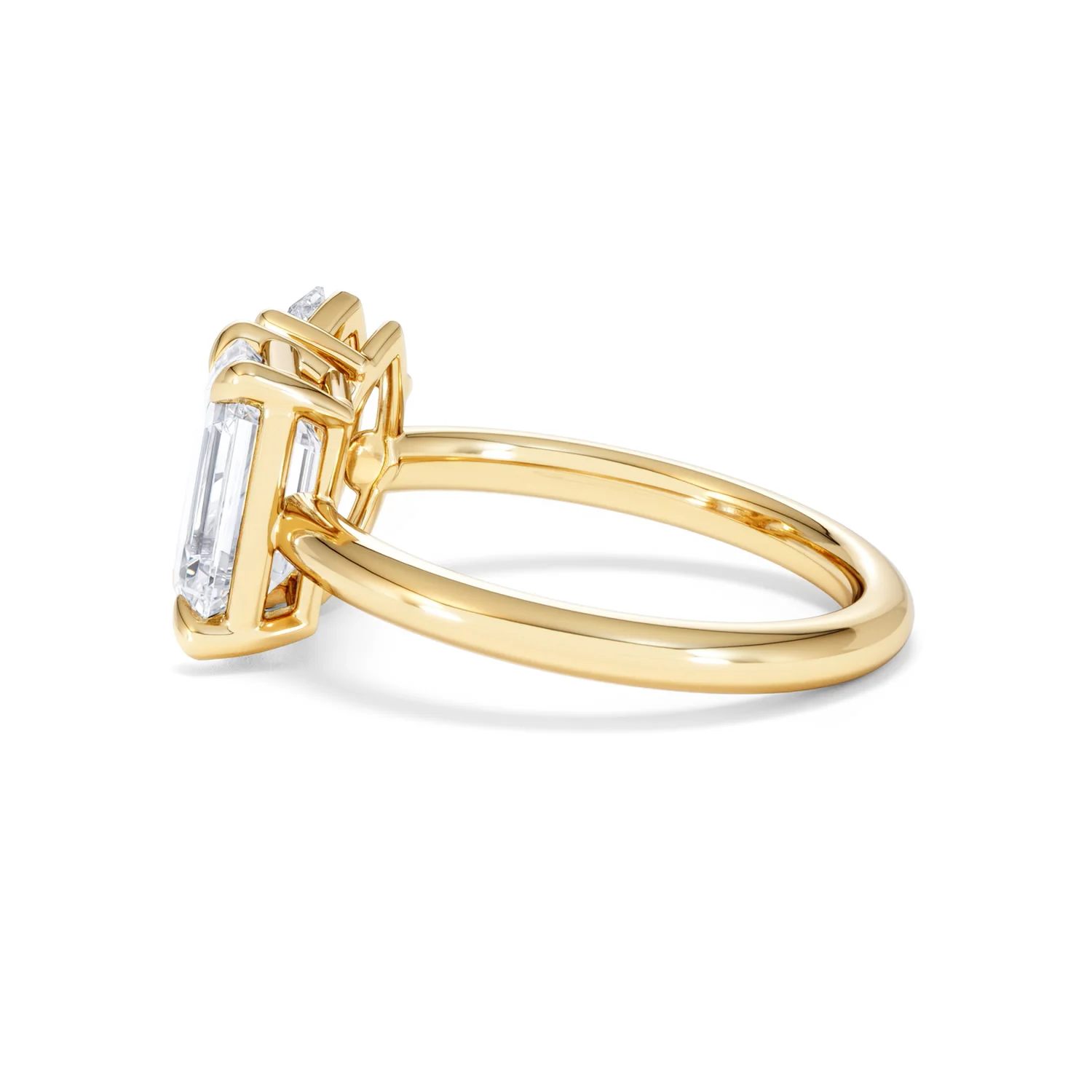 Toi Et Moi 3.00ct Marquise and Emerald Cut Lab Diamond Engagement Ring in 18K Yellow Gold - Image 66